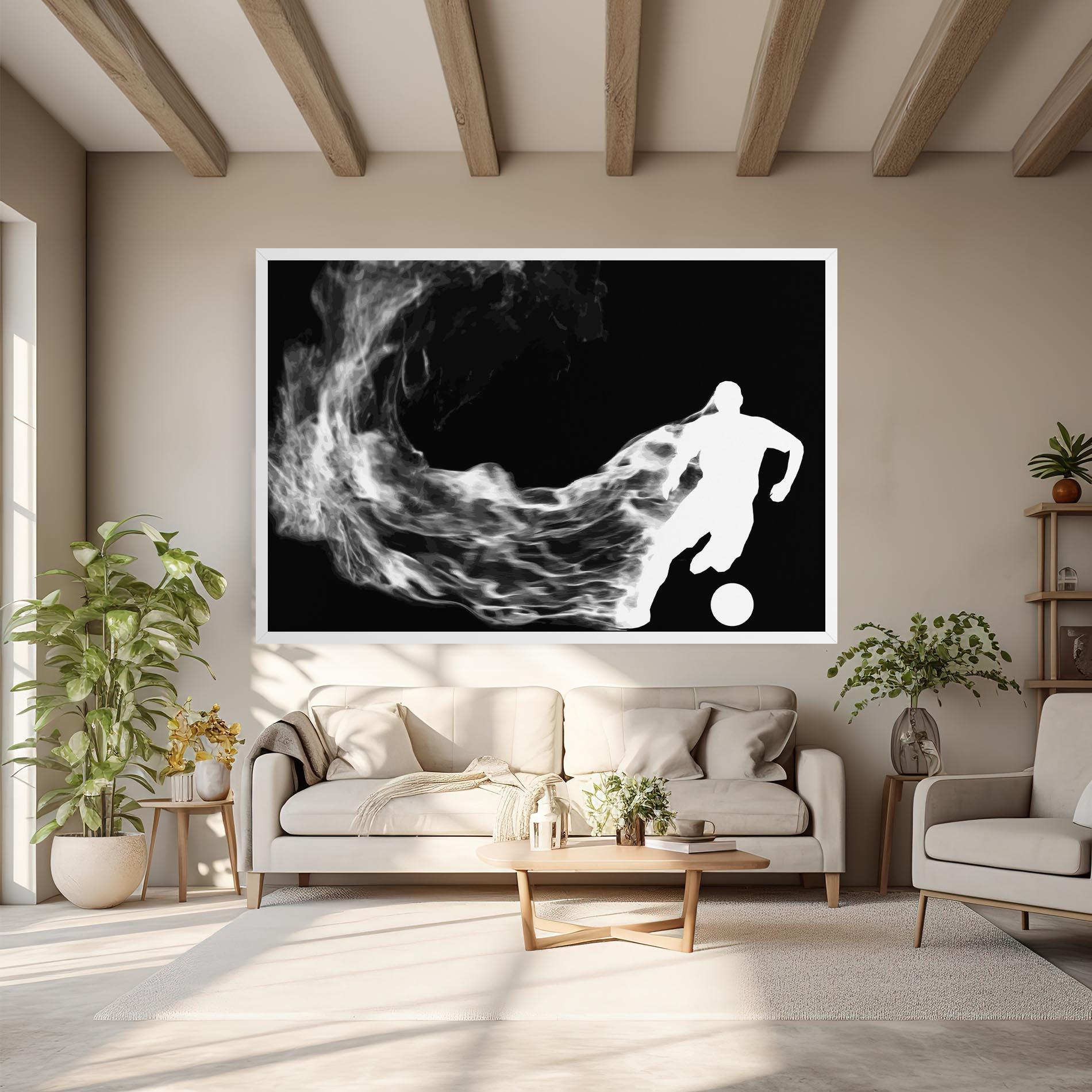 Leinwandbild Football White Smoke mockup 6