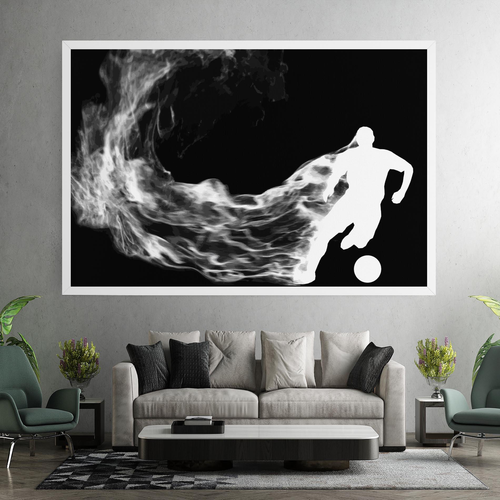 Leinwandbild Football White Smoke mockup 7