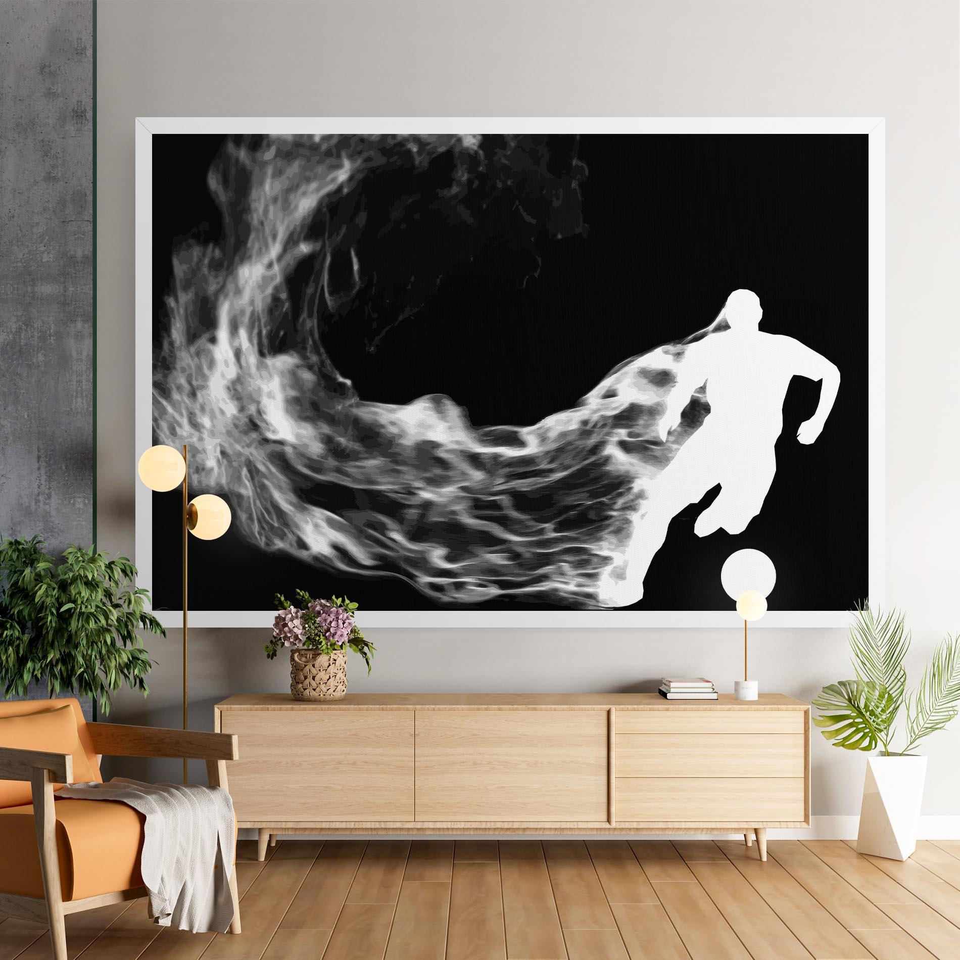 Leinwandbild Football White Smoke mockup 9