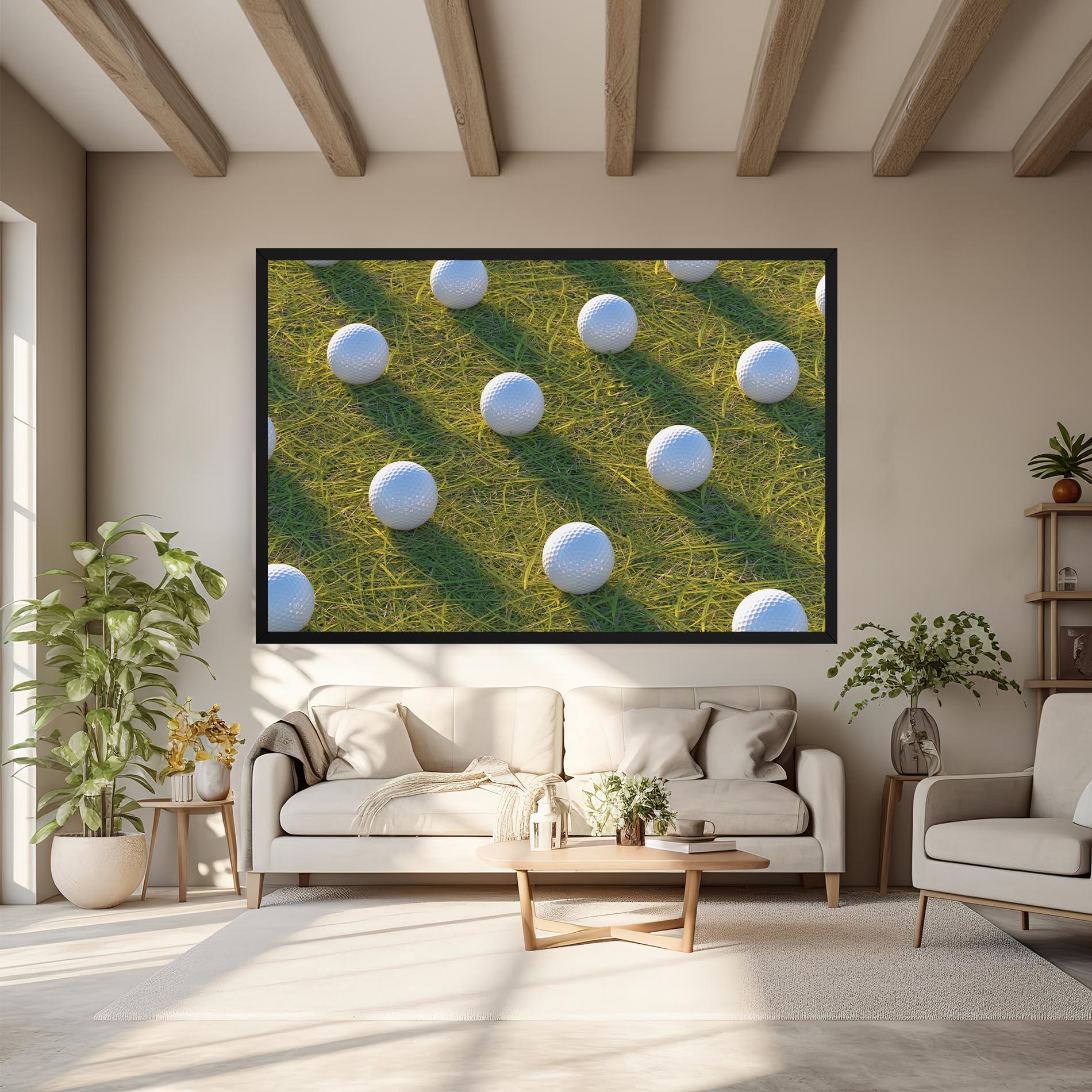 Leinwandbild Golf Ball On Grass mockup 6