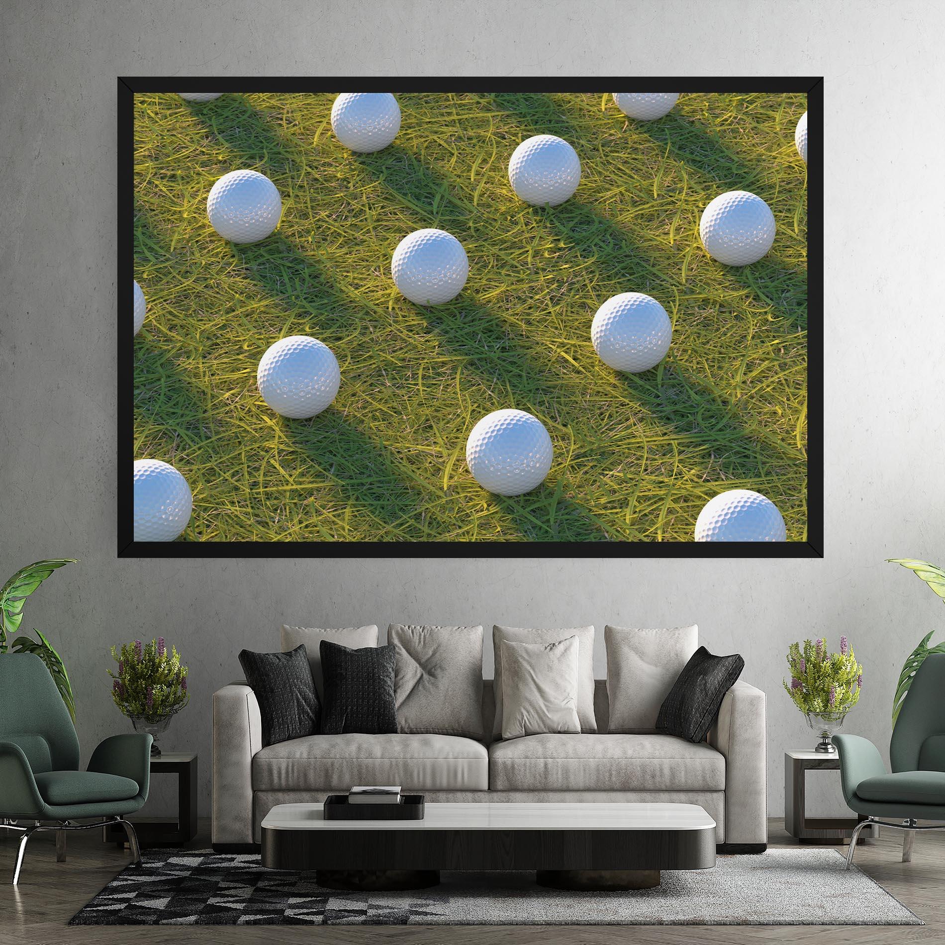Leinwandbild Golf Ball On Grass mockup 7