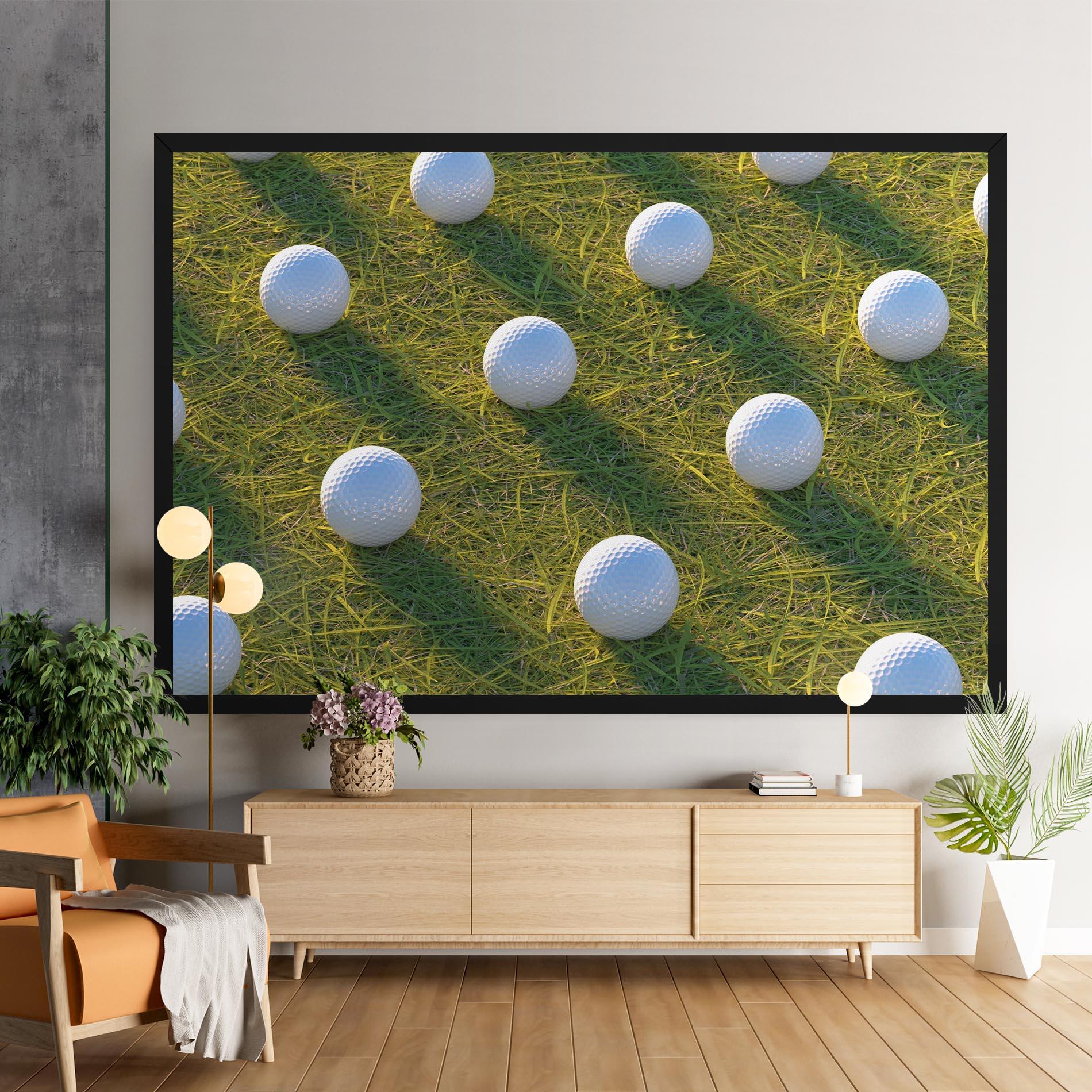 Leinwandbild Golf Ball On Grass mockup 9