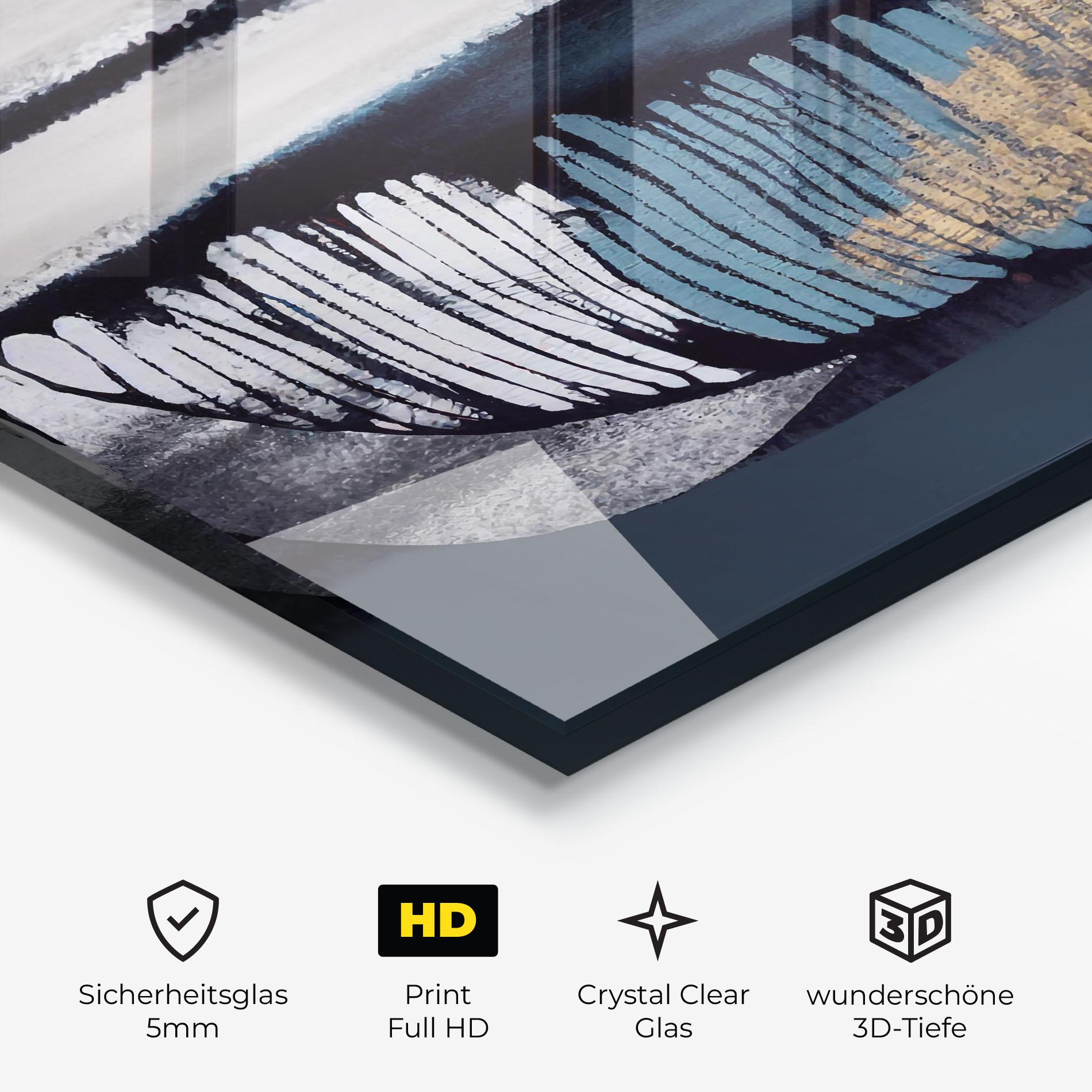 Glasbild Blue Feather mockup 3