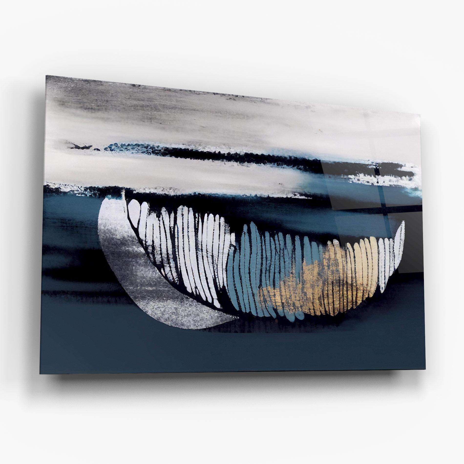 Glasbild Blue Feather mockup 6