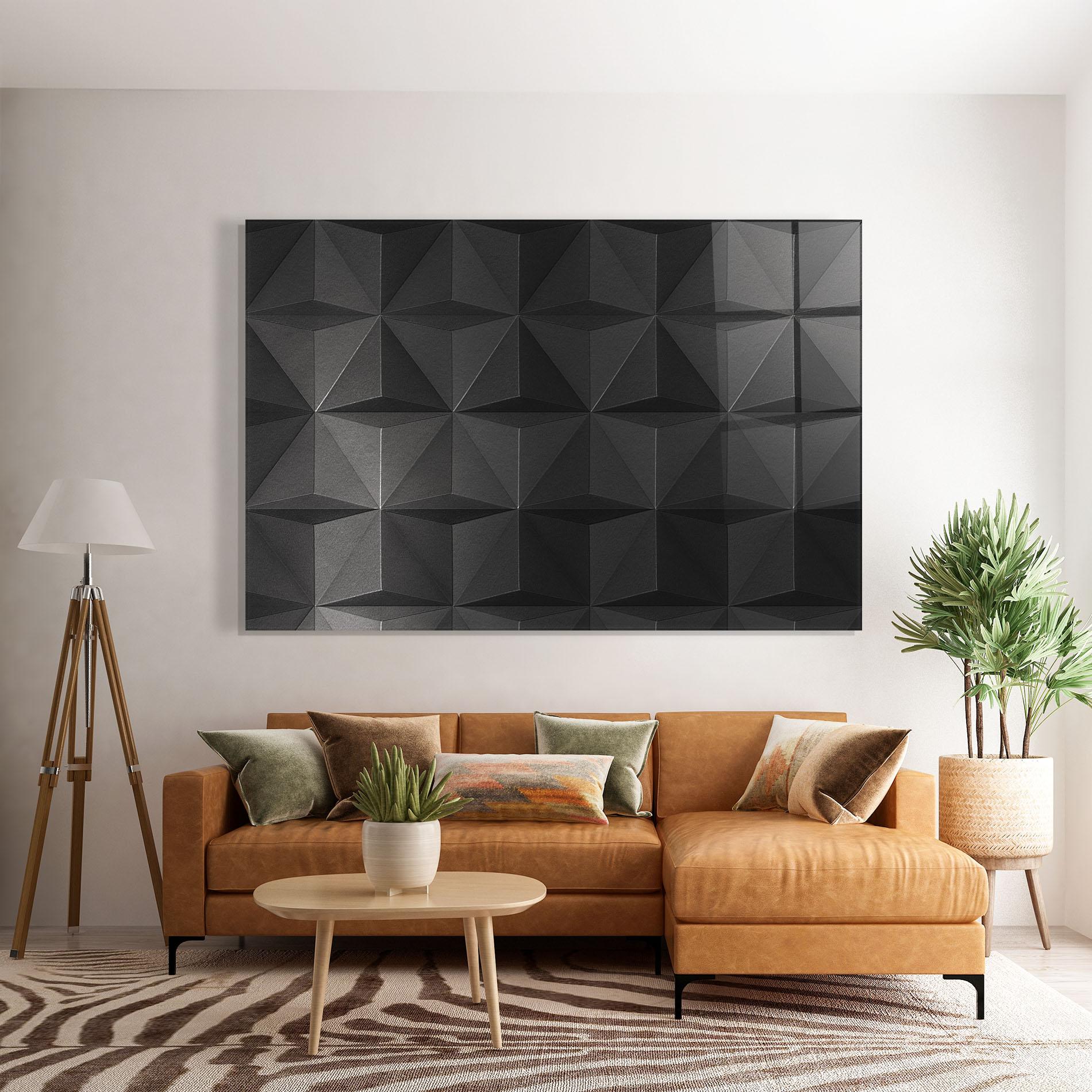 Glasbild Black Shade Triangle mockup 7