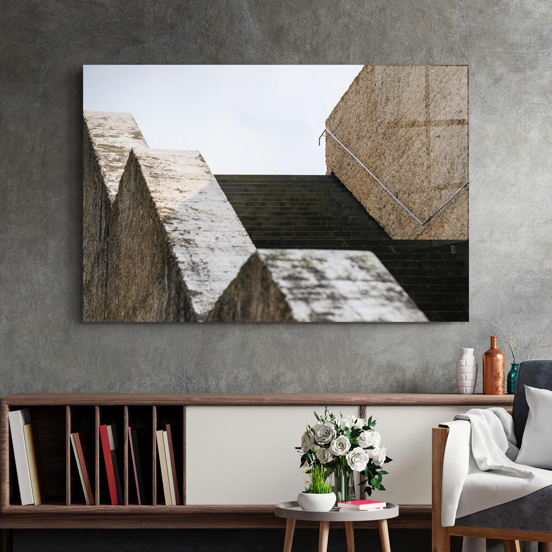 Glasbild Black Stairs mockup 2
