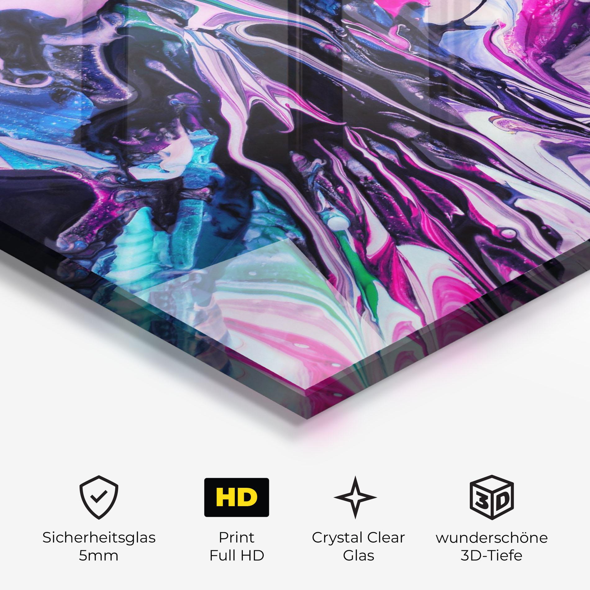 Glasbild Abstract Rose Colours mockup 3