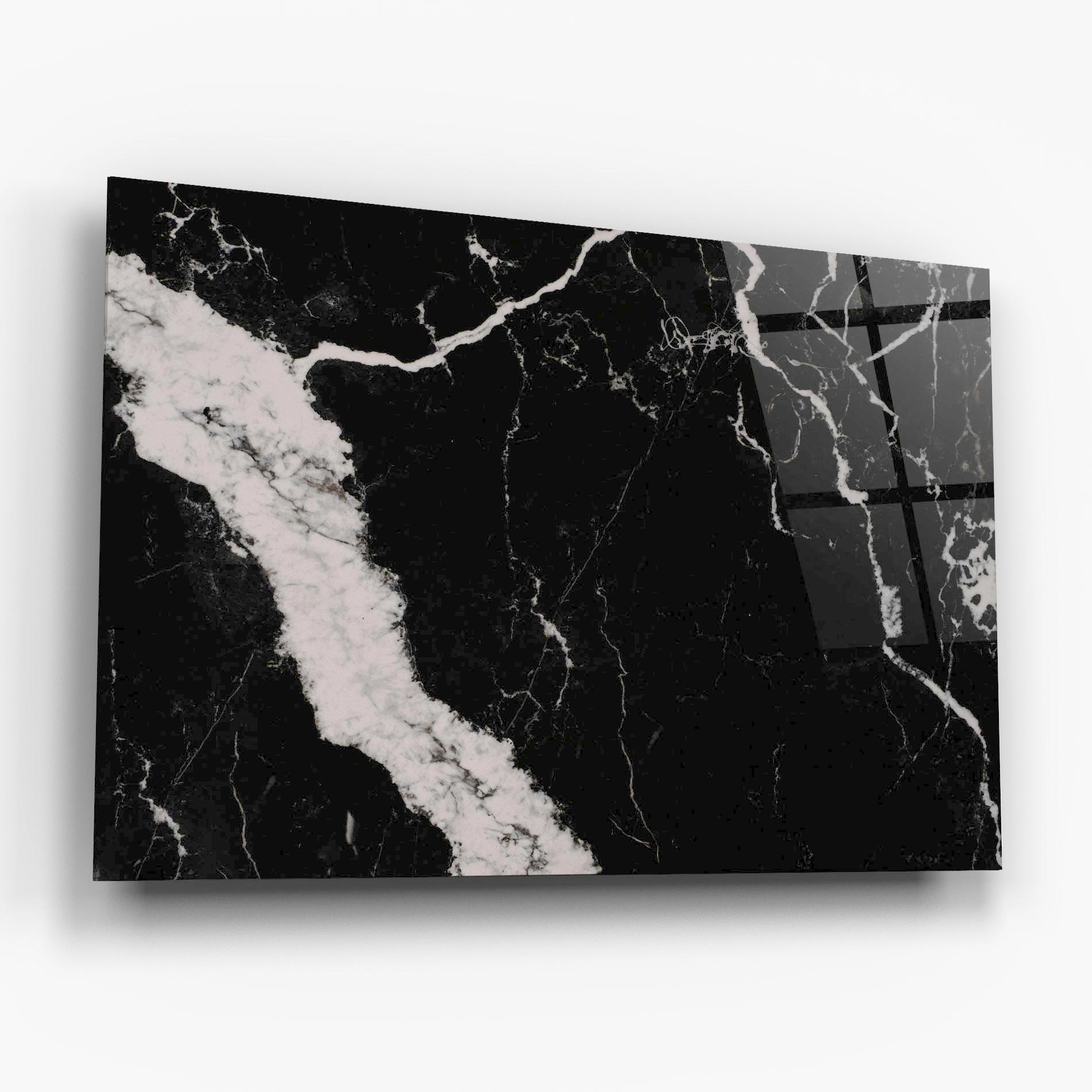 Glasbild Black Marble Light Grey mockup 6