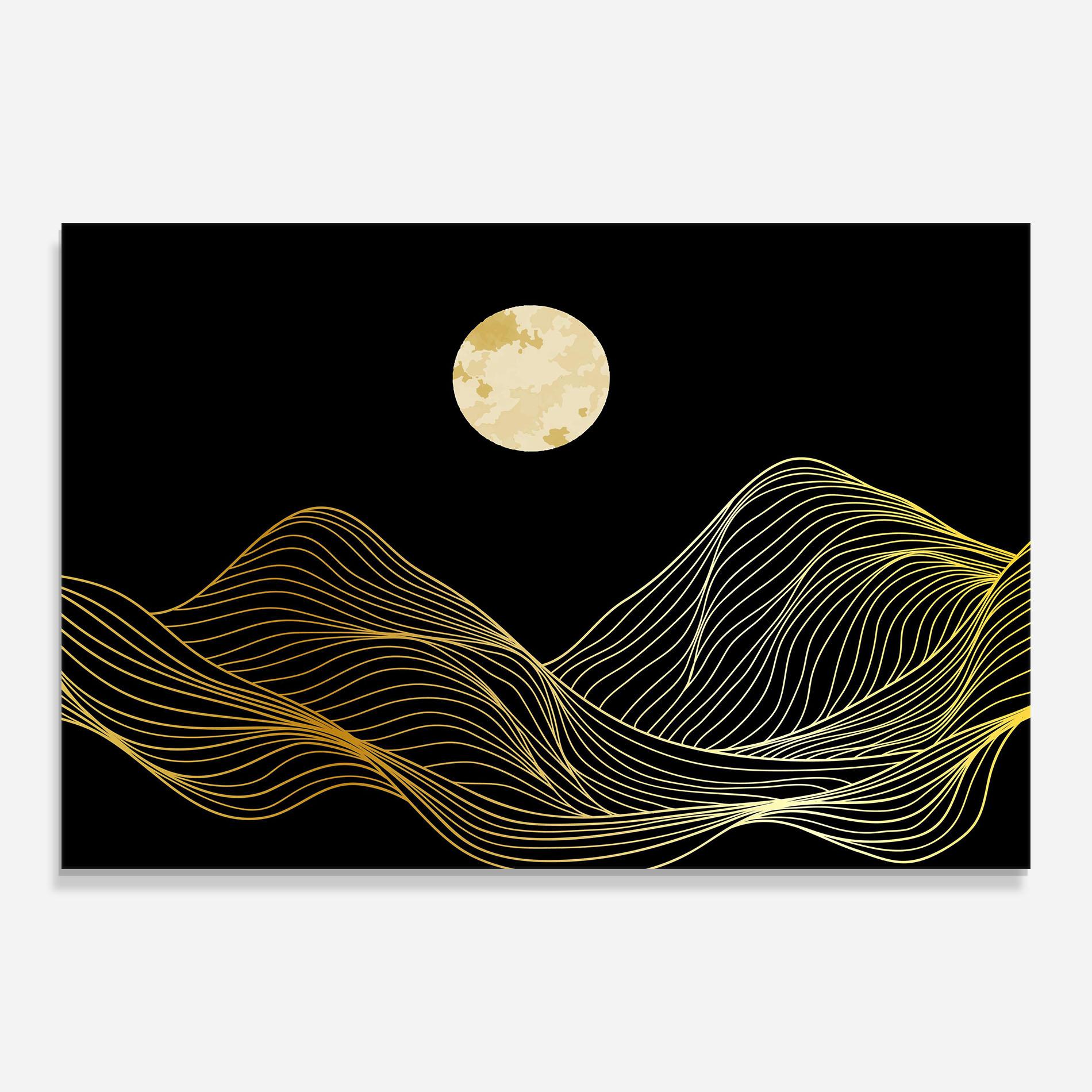 Glasbild Golden Moon mockup 0