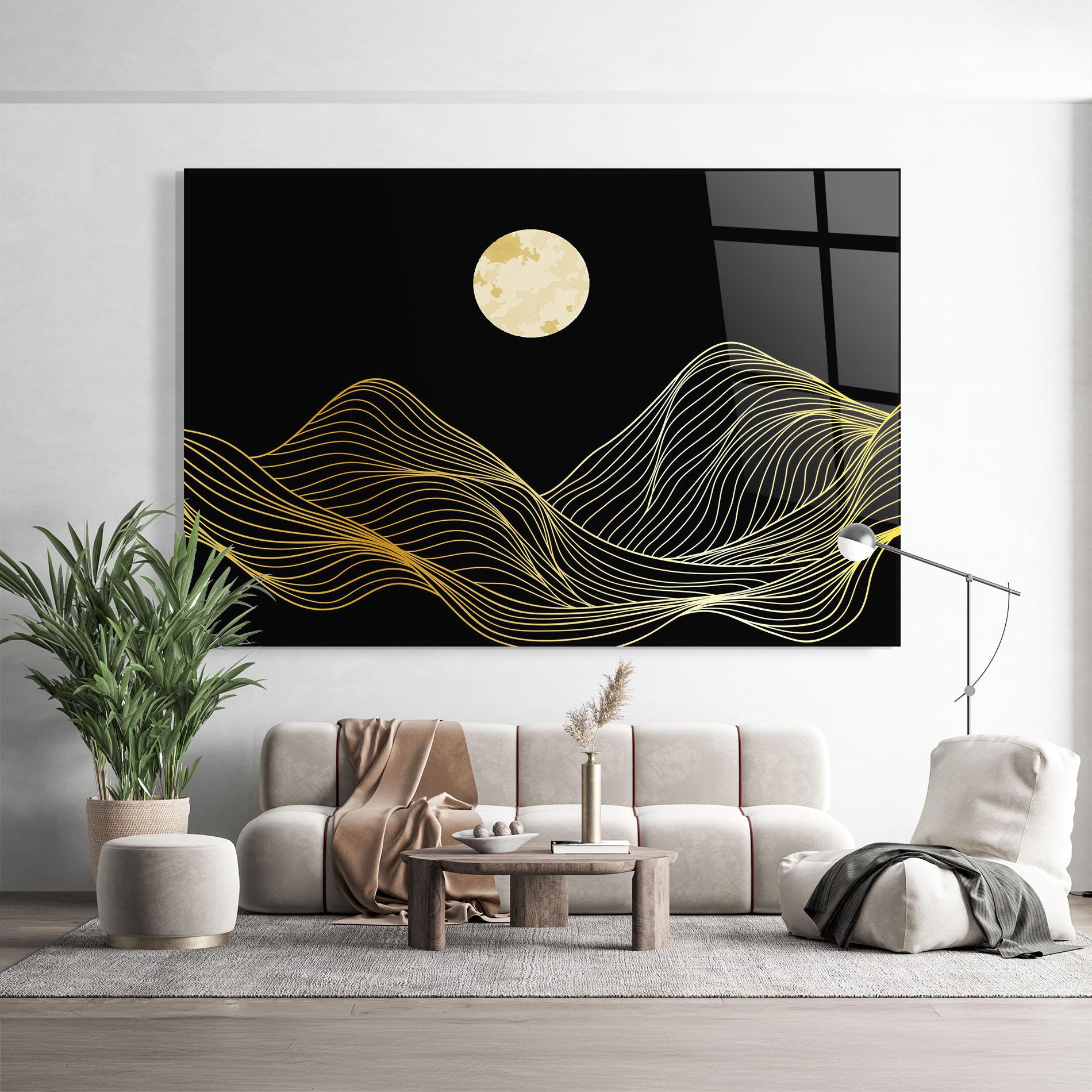 Glasbild Golden Moon mockup 9