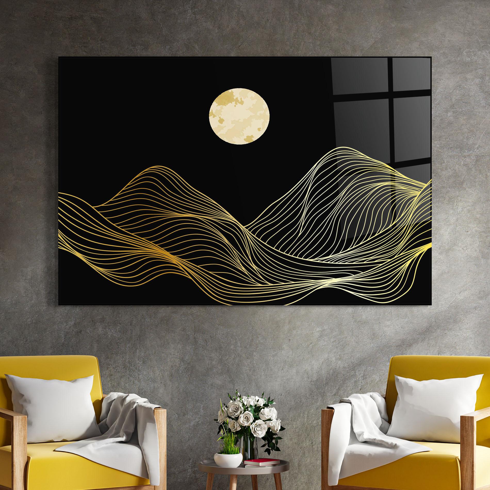 Glasbild Golden Moon mockup 4
