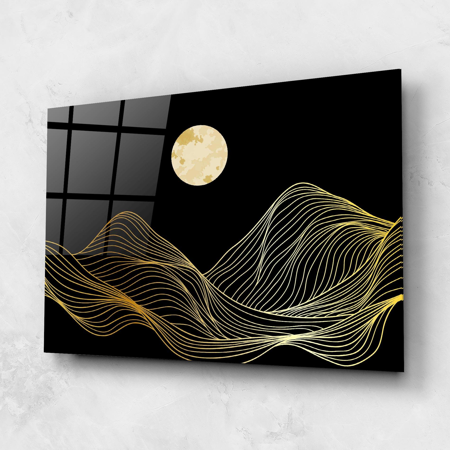 Glasbild Golden Moon mockup 1