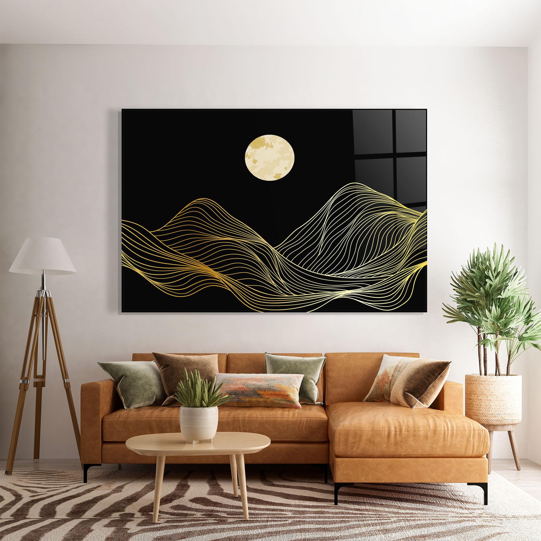 Glasbild Golden Moon mockup 7