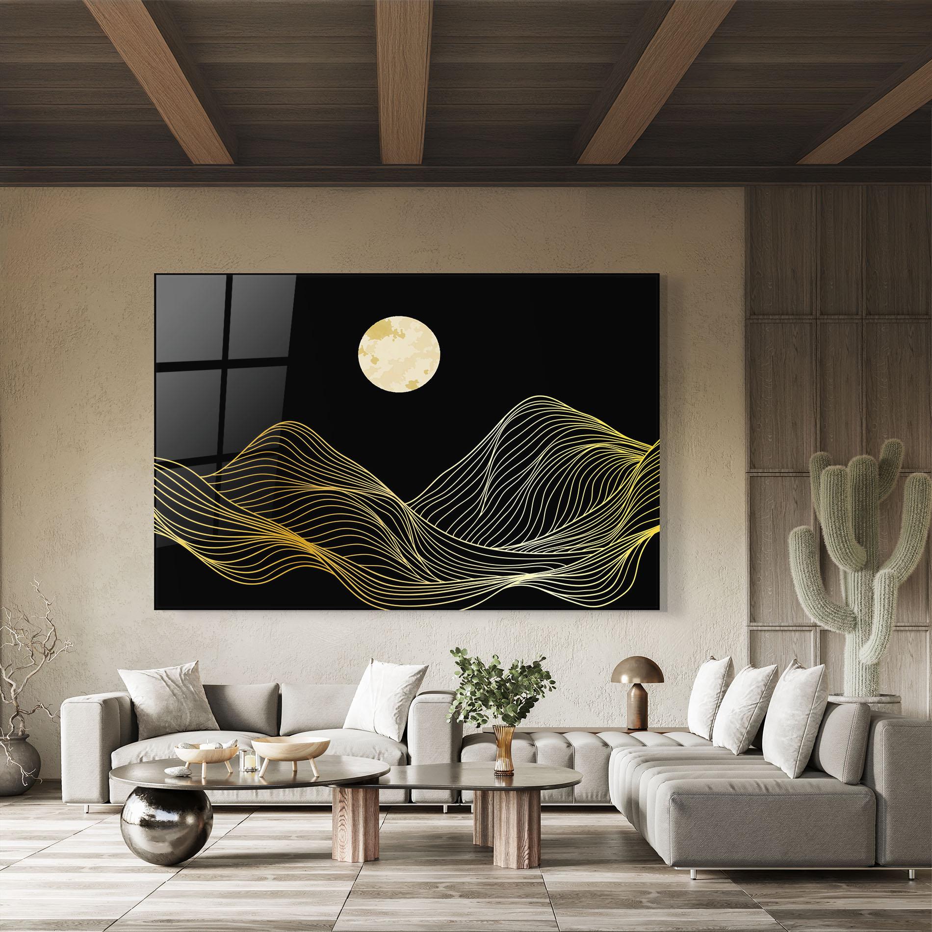 Glasbild Golden Moon mockup 8