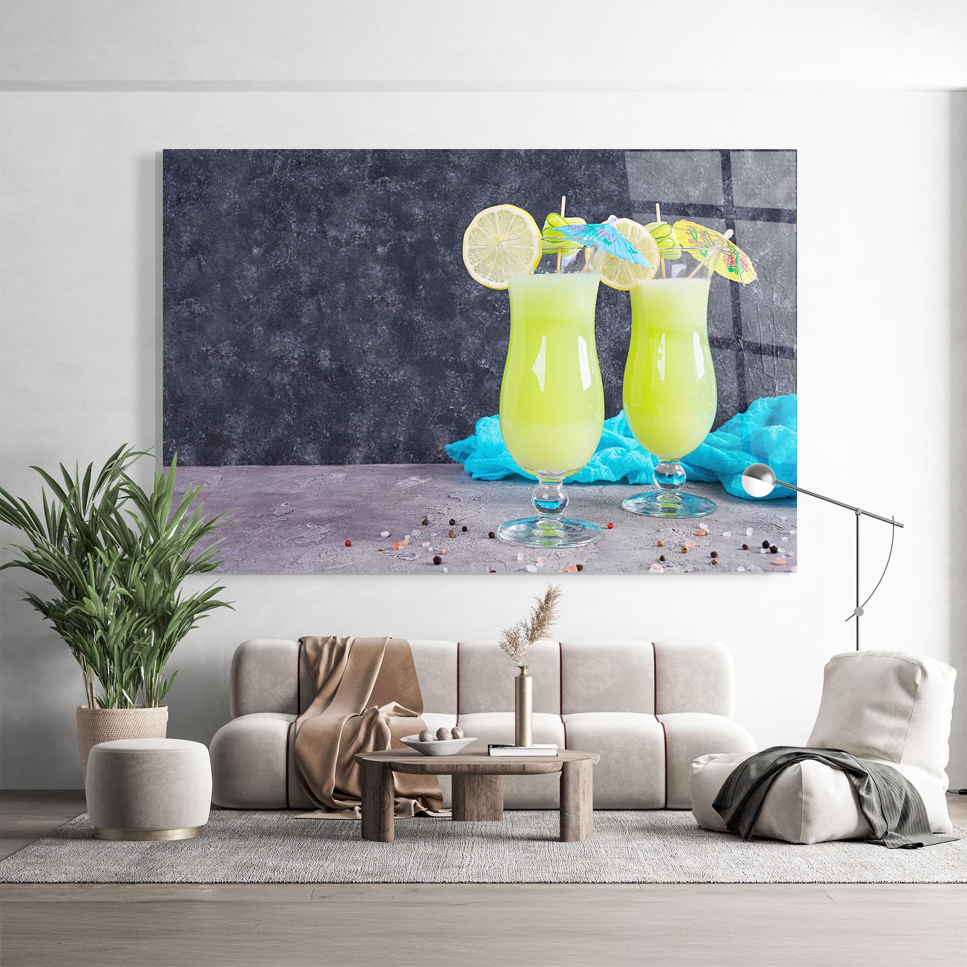 Glasbild Fresh Cucumber Juice mockup 9