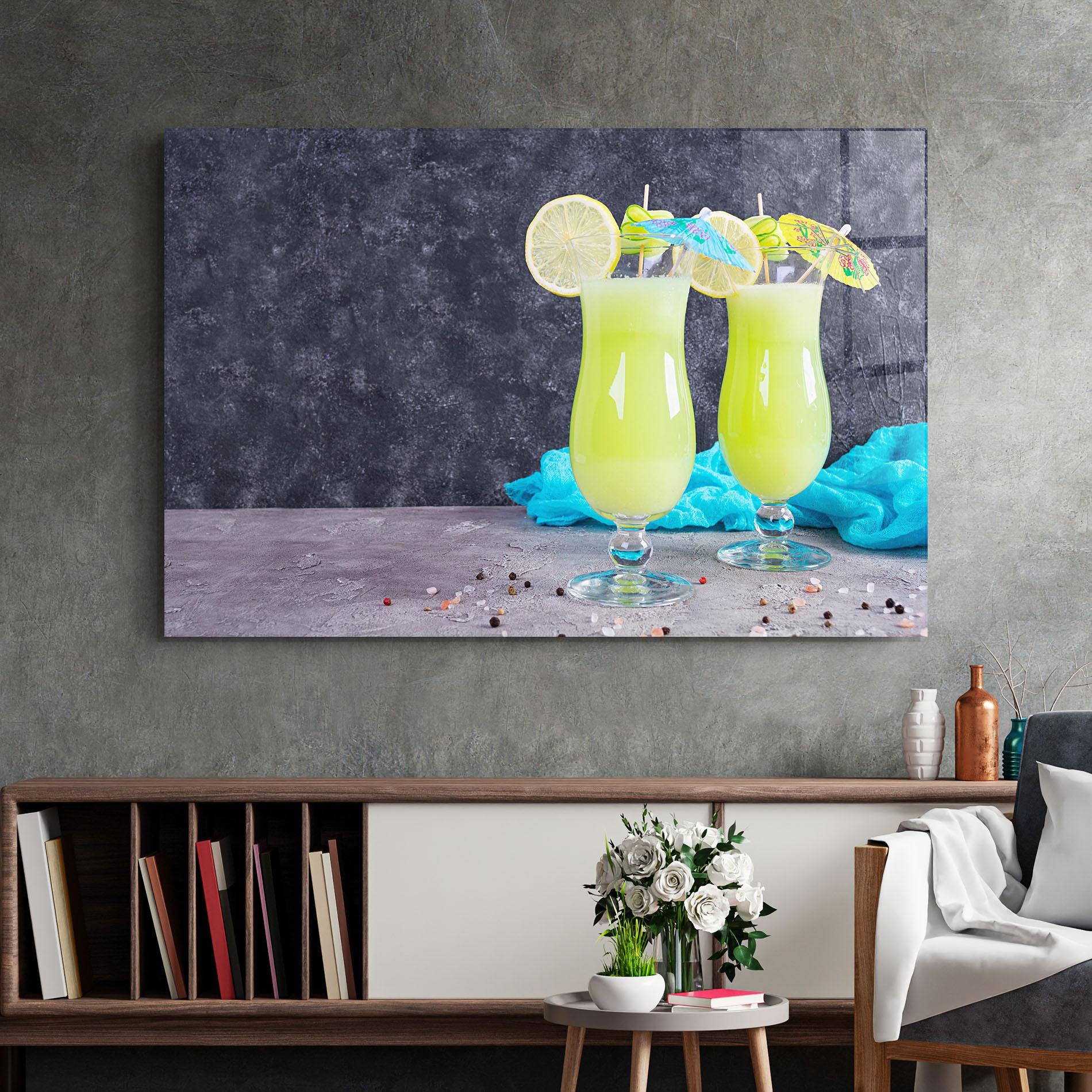 Glasbild Fresh Cucumber Juice mockup 2