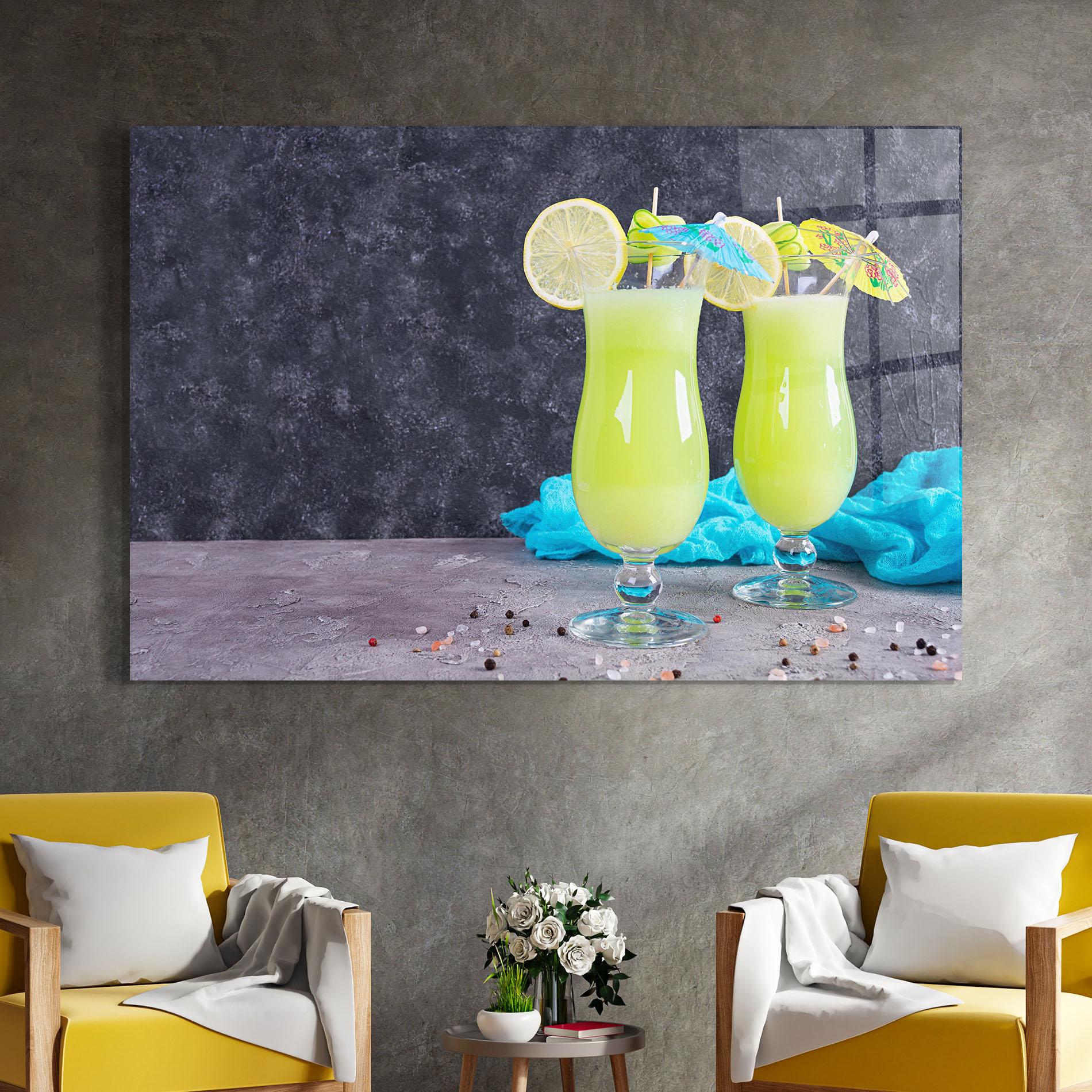 Glasbild Fresh Cucumber Juice mockup 4