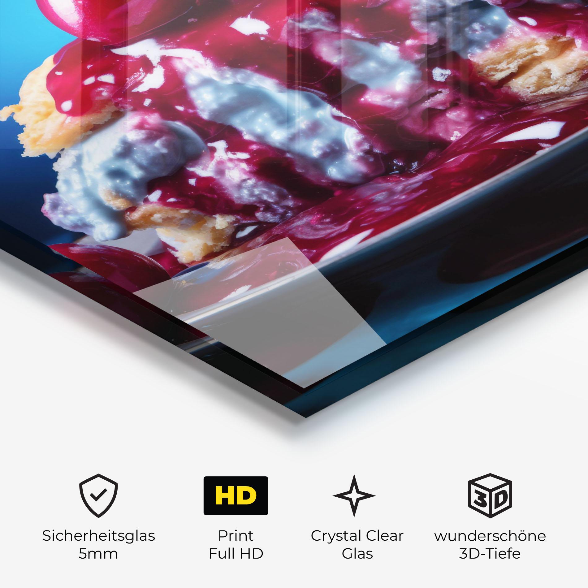 Glasbild Cake On Blue mockup 3