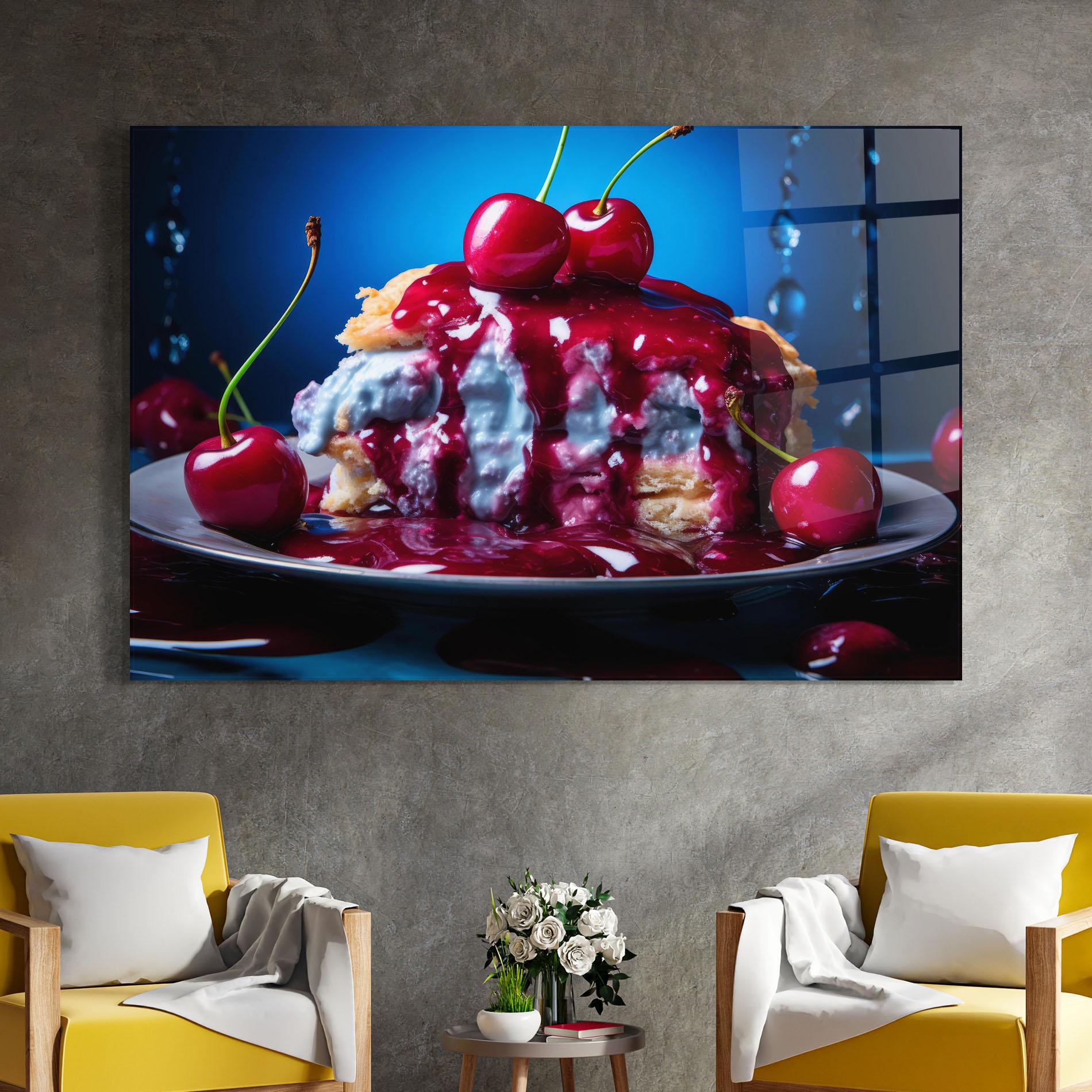 Glasbild Cake On Blue mockup 4