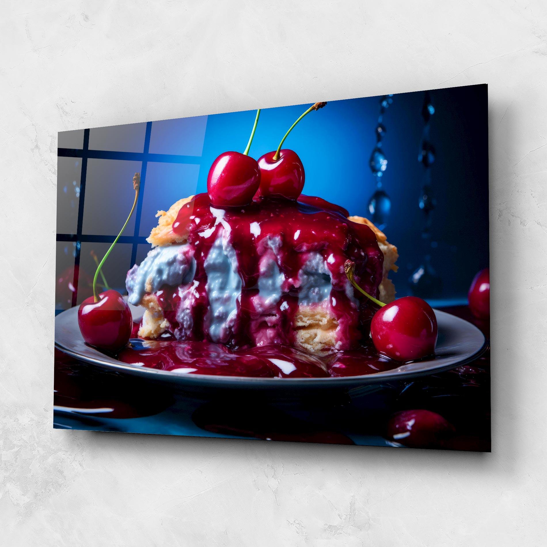 Glasbild Cake On Blue mockup 1