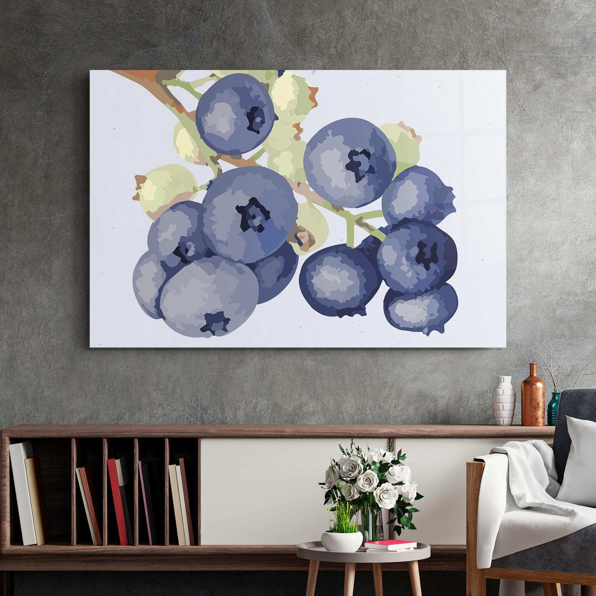Glasbild Blueberries Art mockup 2