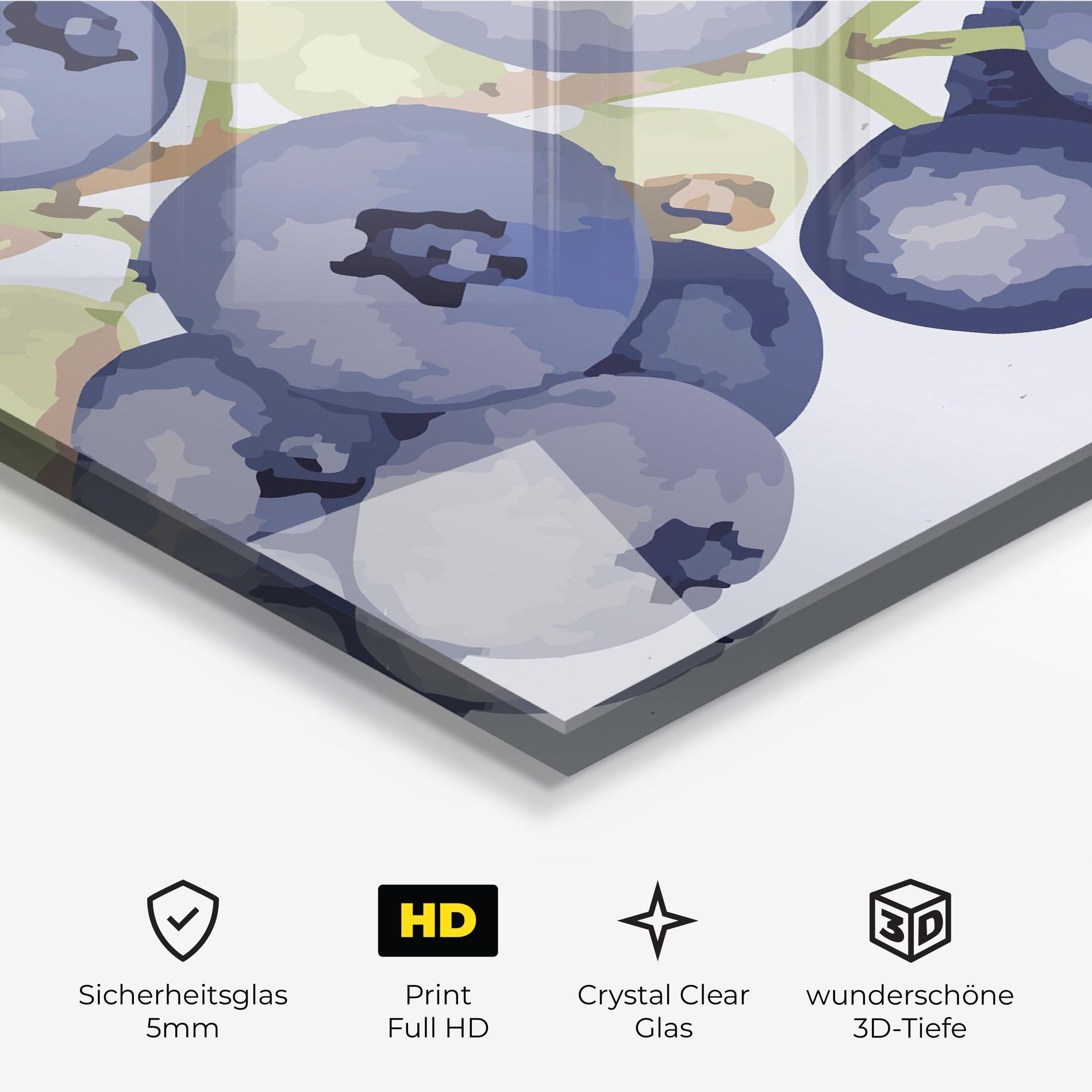 Glasbild Blueberries Art mockup 3