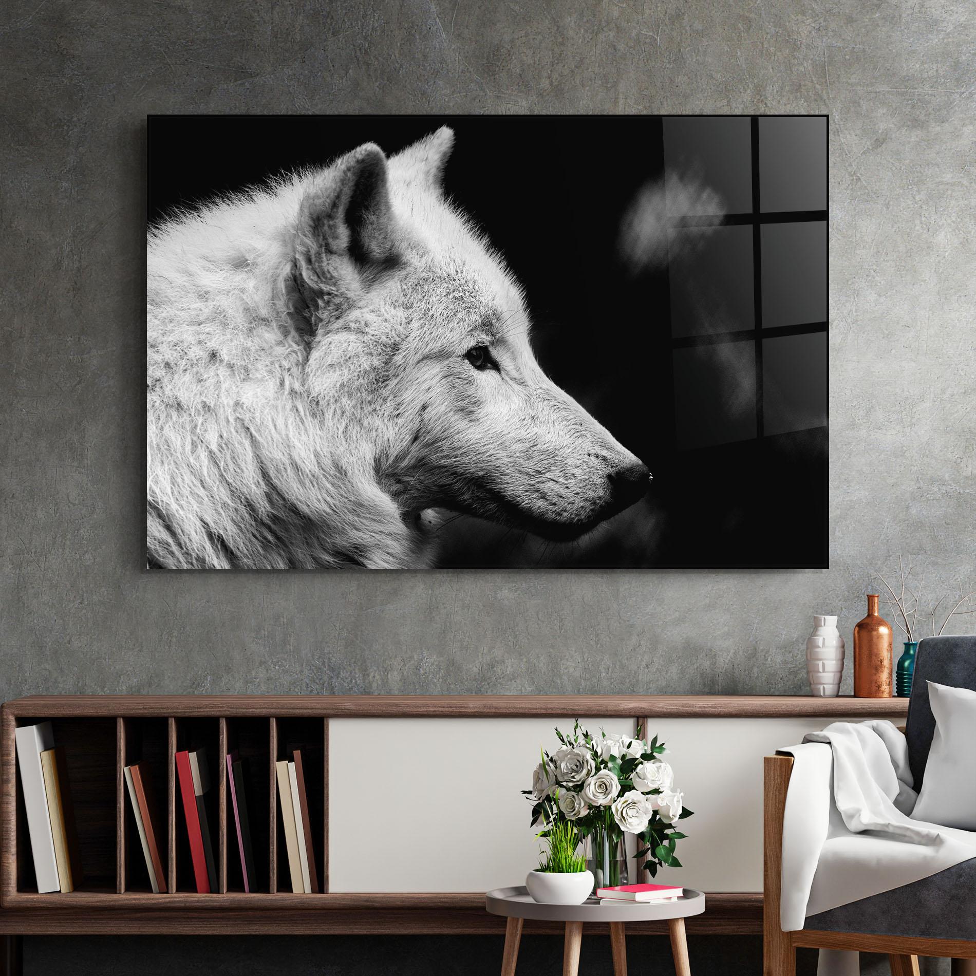 Glasbild Grey Wolf mockup 2