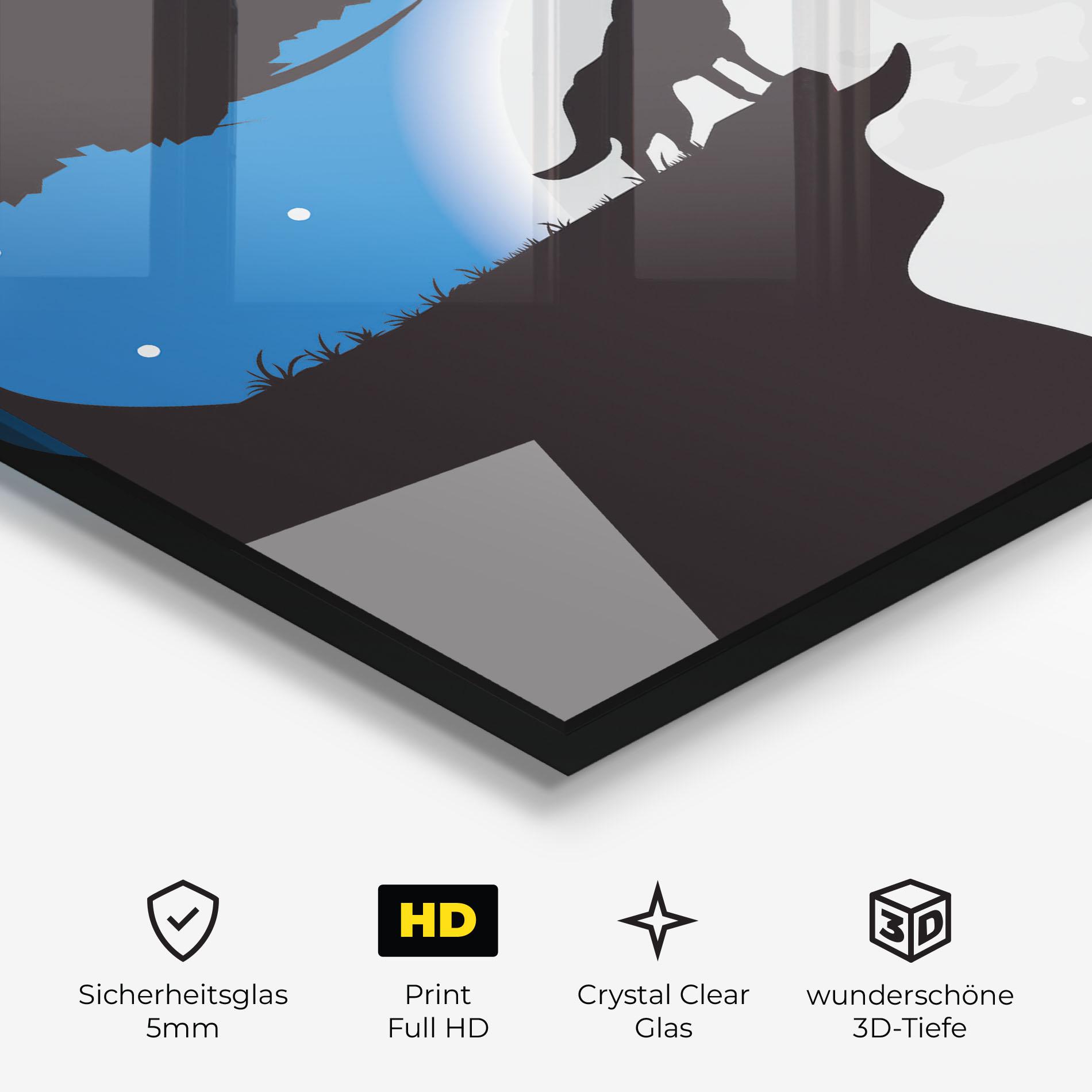 Glasbild Blue Light Wolf mockup 3