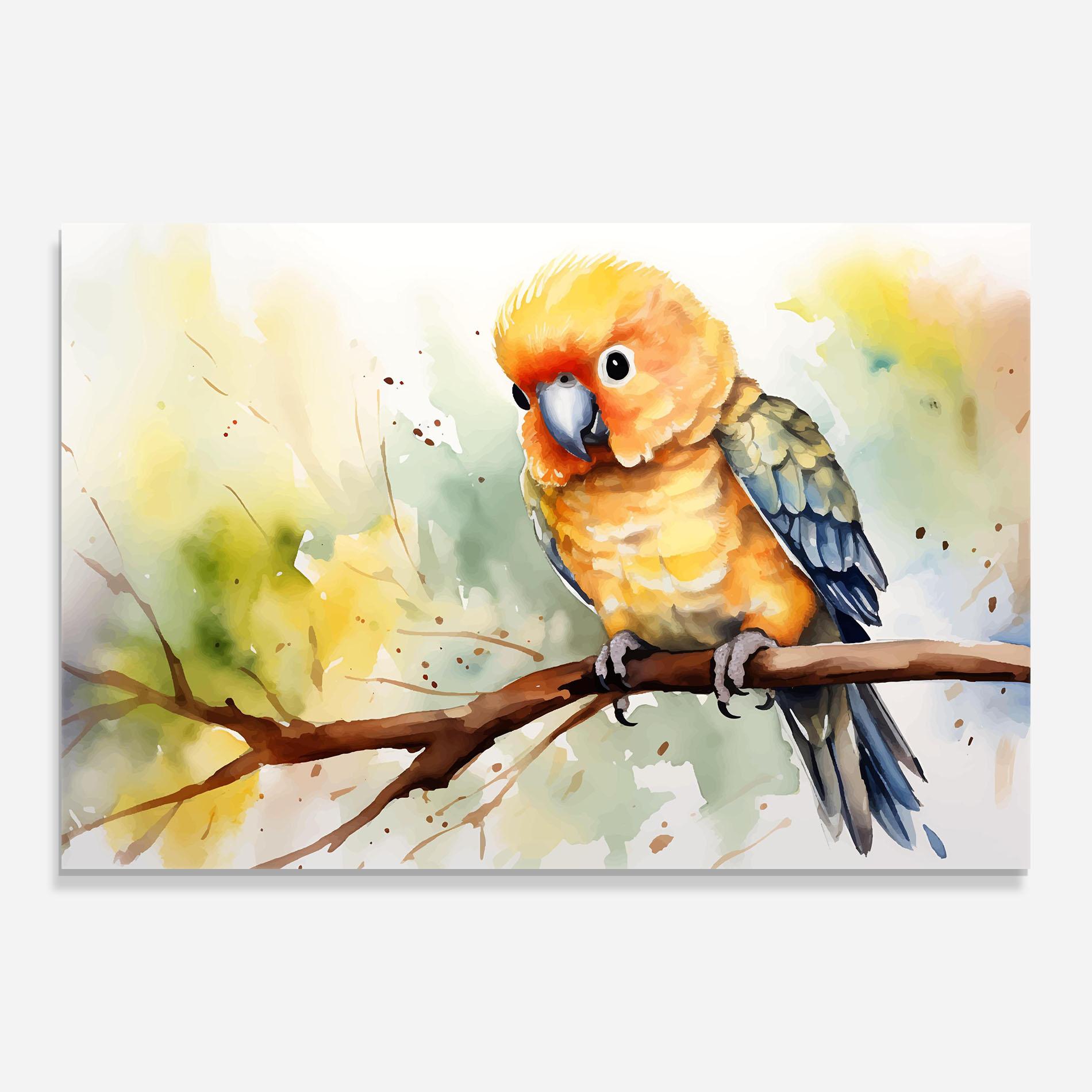 Glasbild Cute Baby Parrot mockup 0