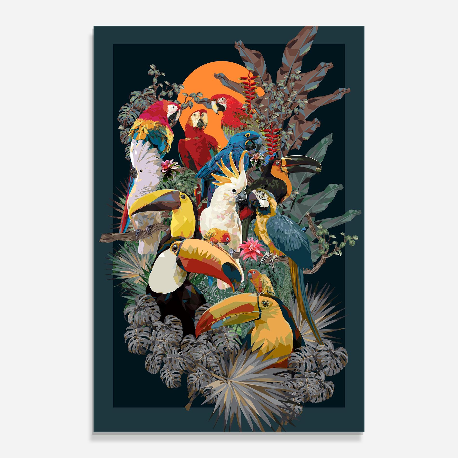 Glasbild Birds And Plants mockup 0