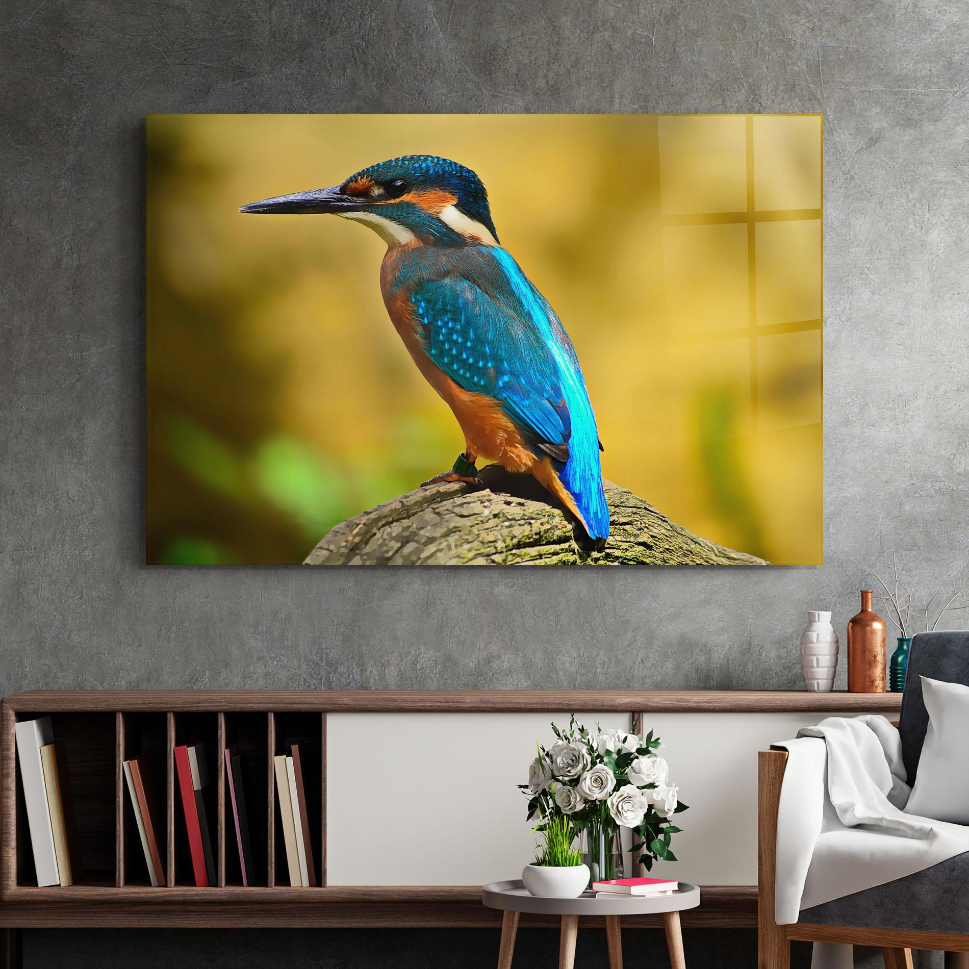 Glasbild Cute Blue Bird mockup 2