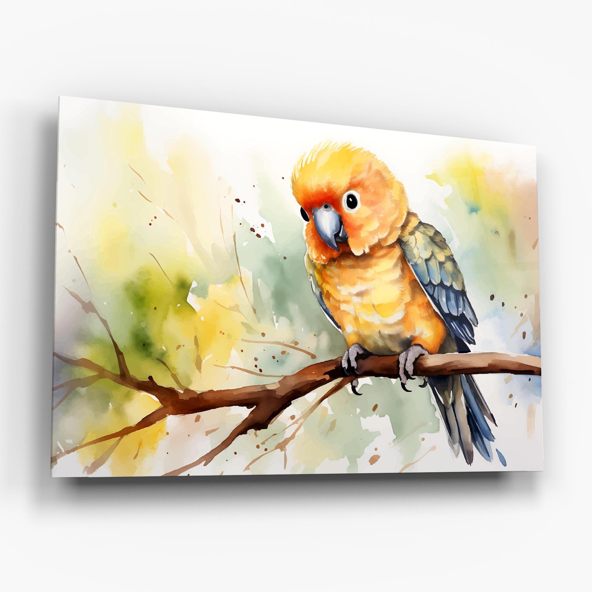 Glasbild Cute Baby Parrot mockup 6