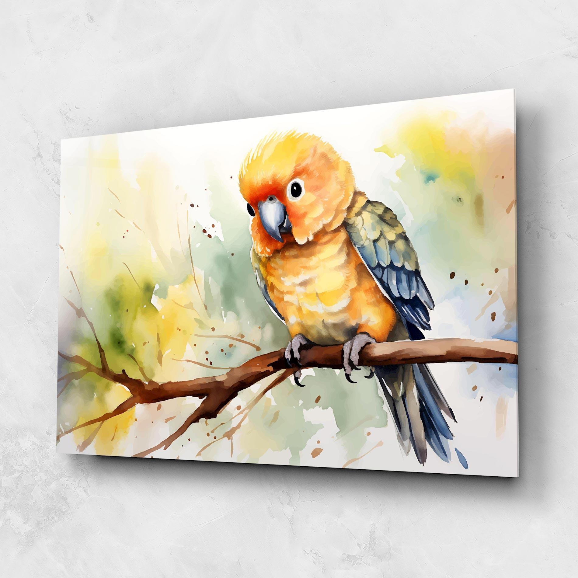 Glasbild Cute Baby Parrot mockup 1