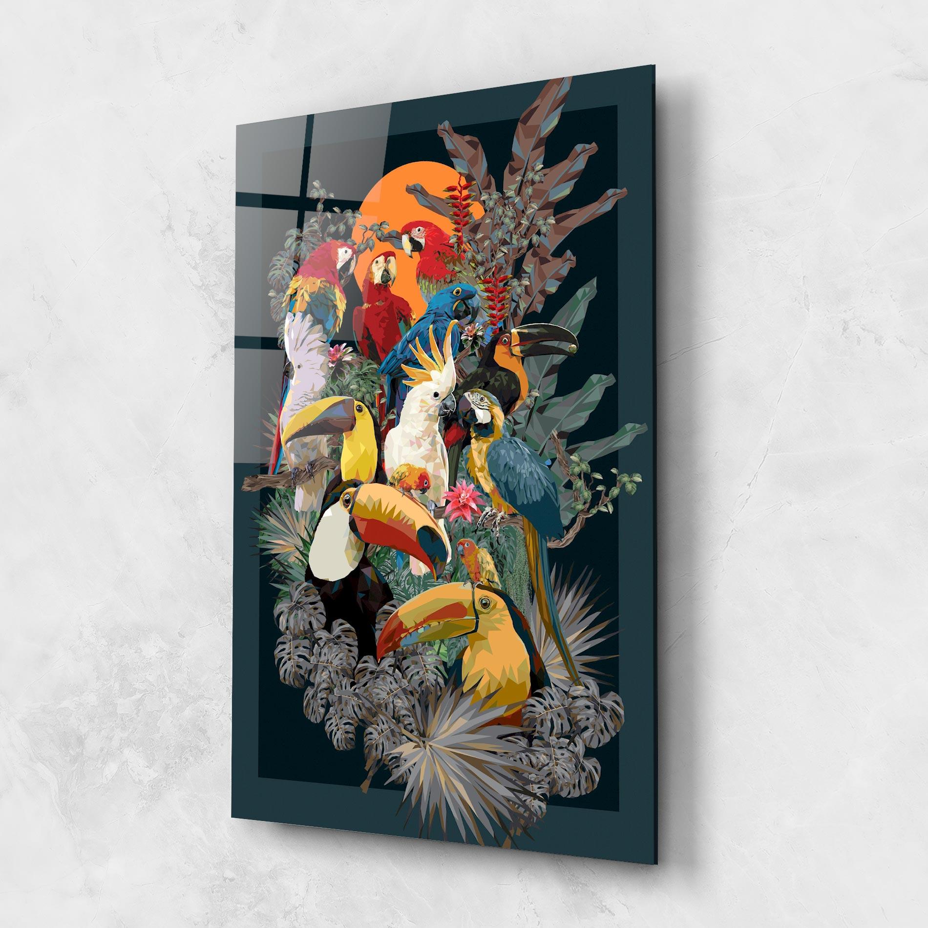 Glasbild Birds And Plants mockup 1