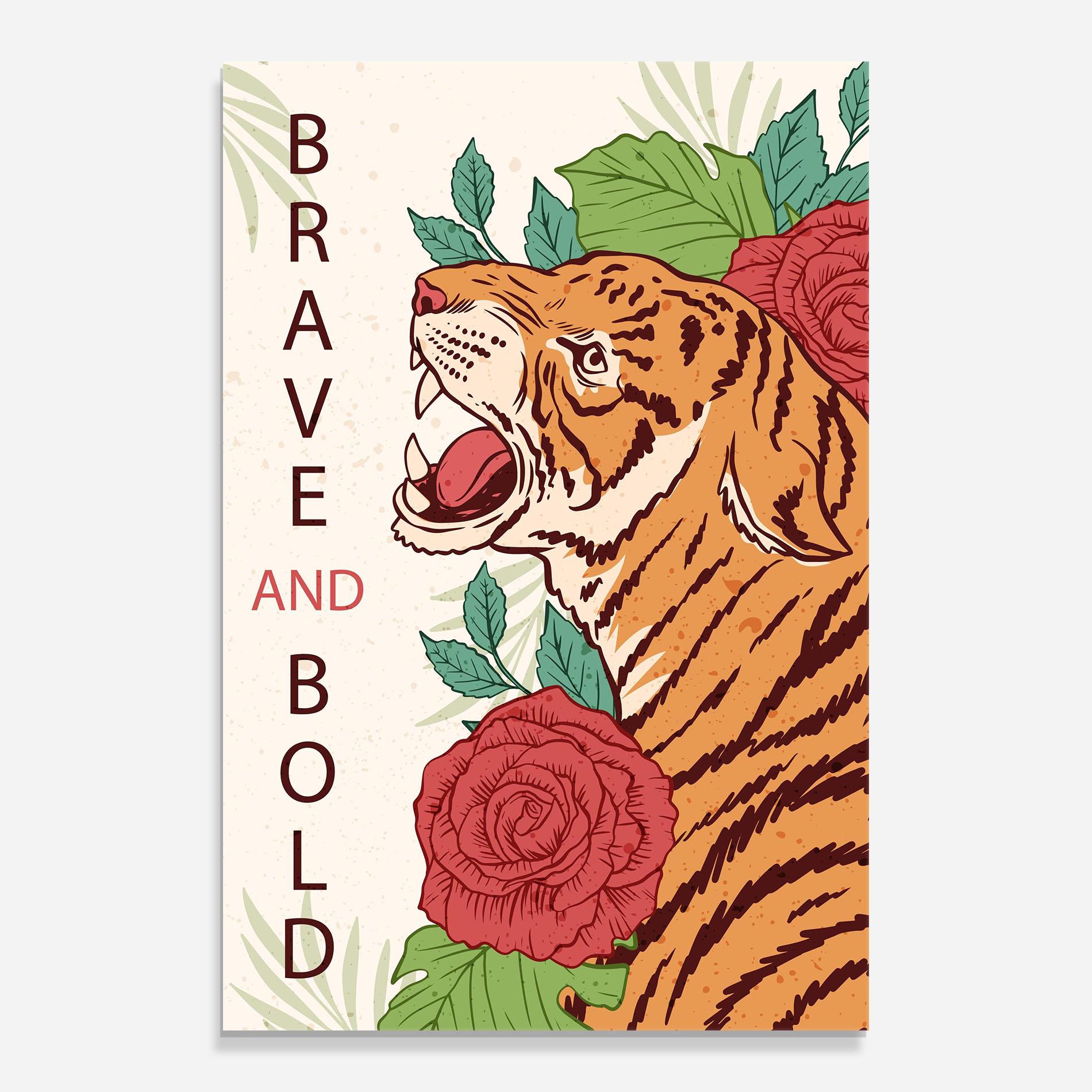 Glasbild Brave Tiger mockup 0