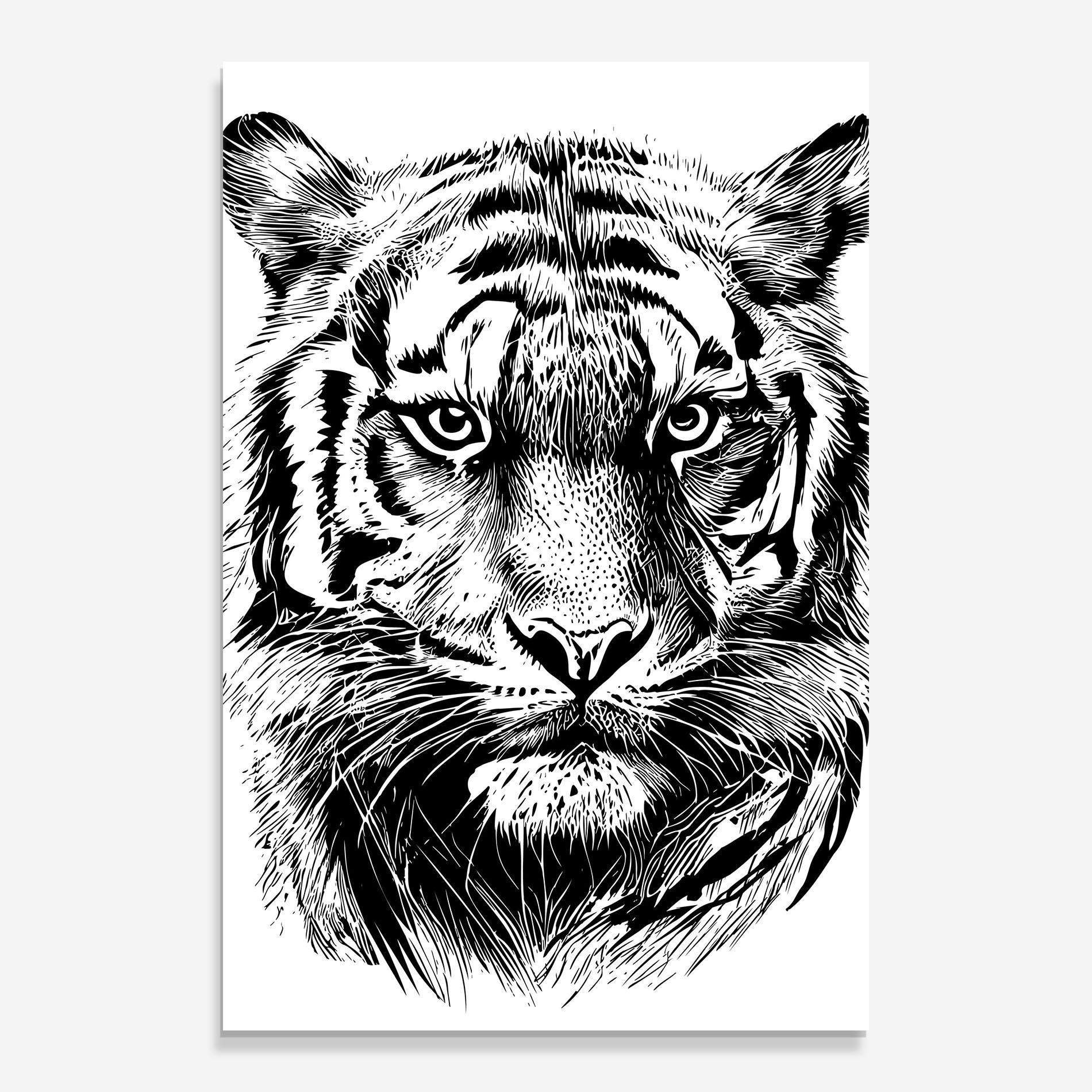 Glasbild Pretty Tiger Head mockup 0