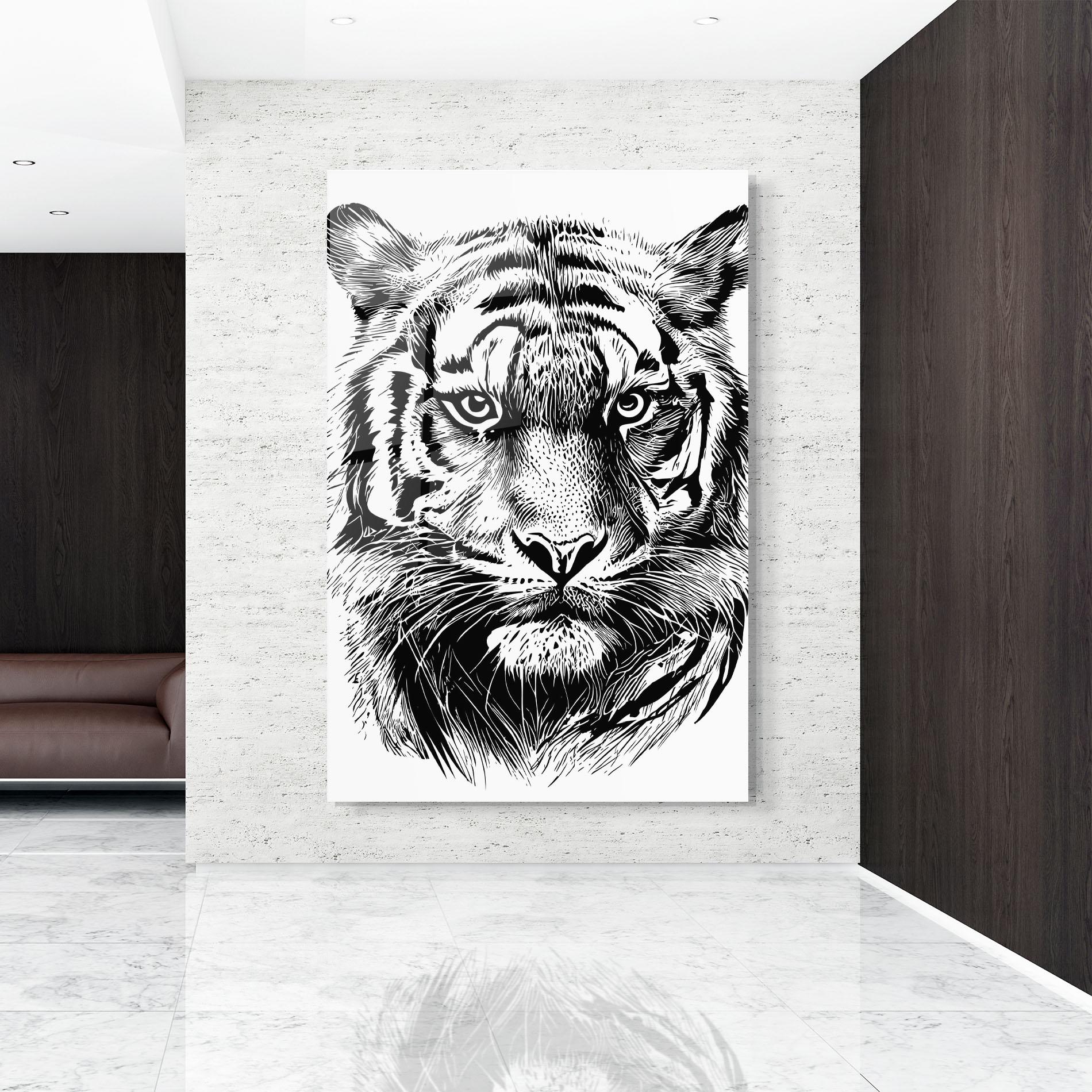 Glasbild Pretty Tiger Head mockup 9