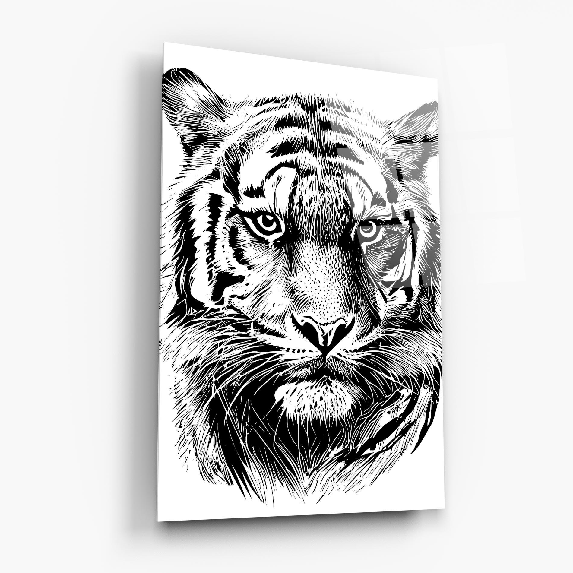 Glasbild Pretty Tiger Head mockup 6