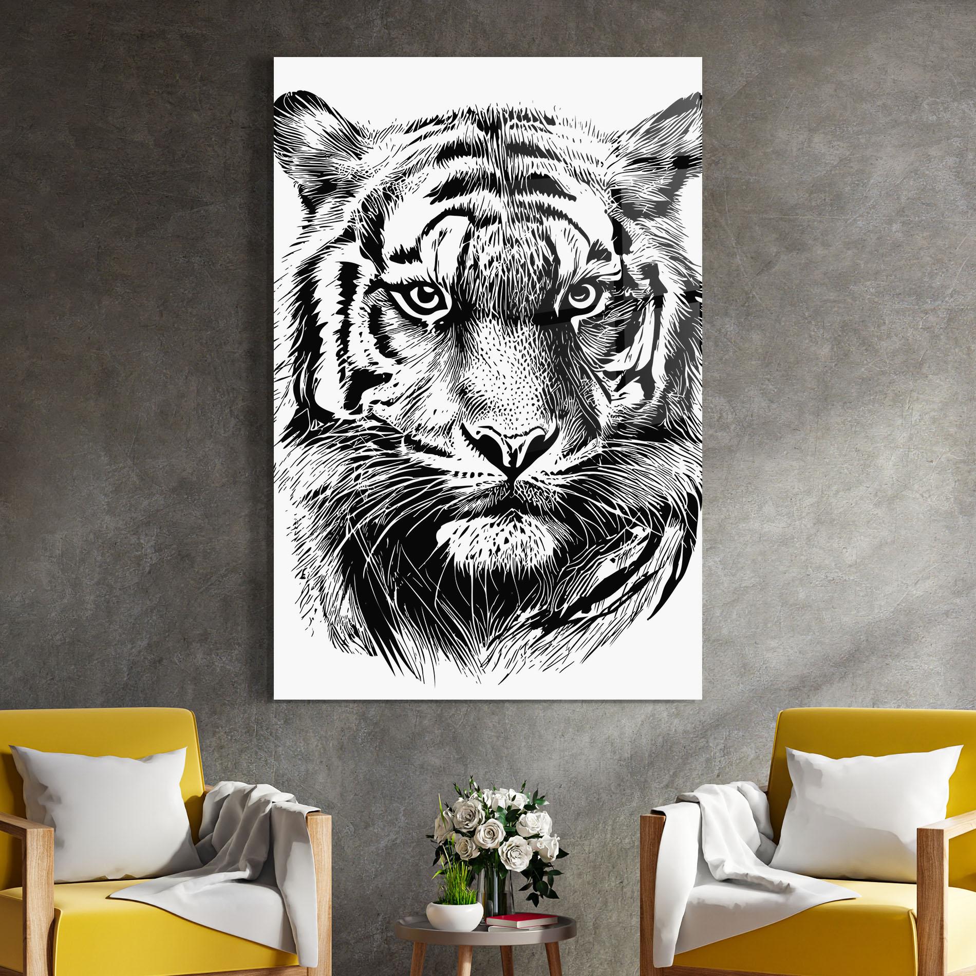 Glasbild Pretty Tiger Head mockup 4