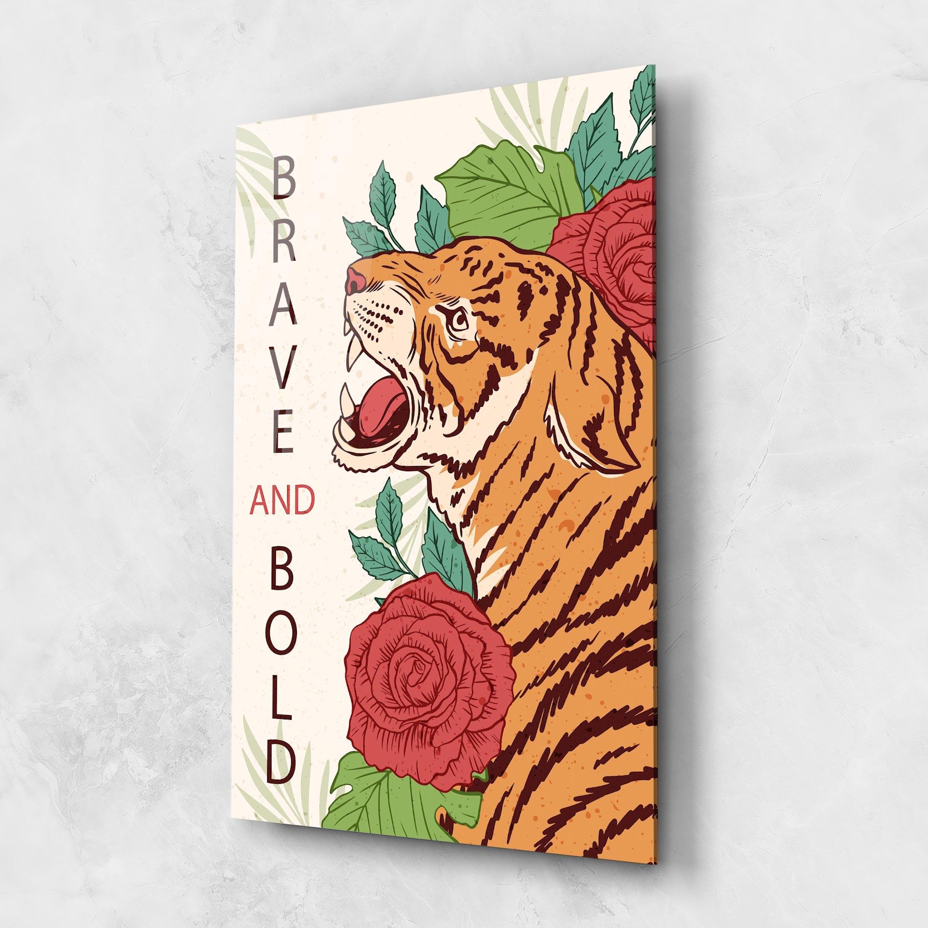 Glasbild Brave Tiger mockup 1