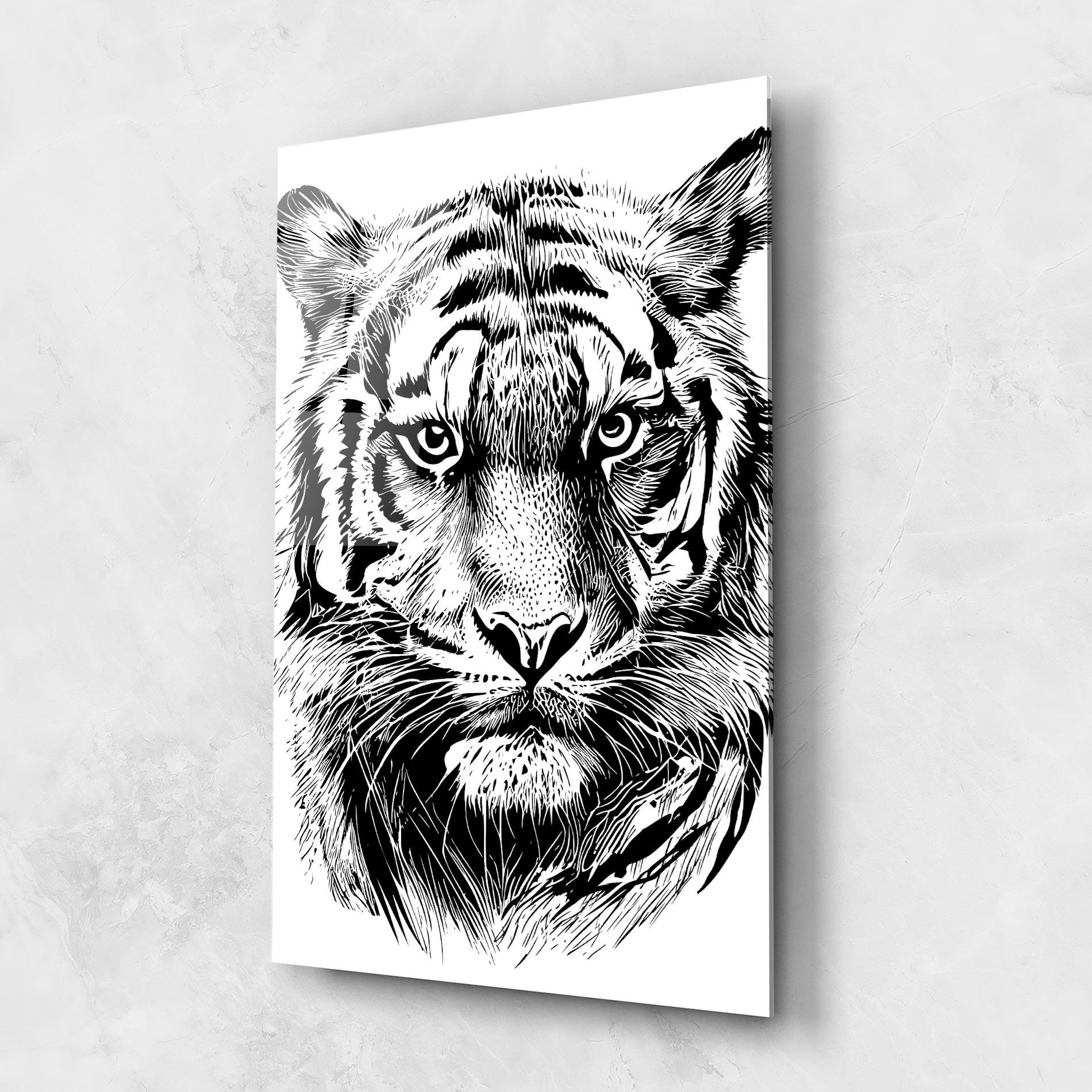 Glasbild Pretty Tiger Head mockup 1