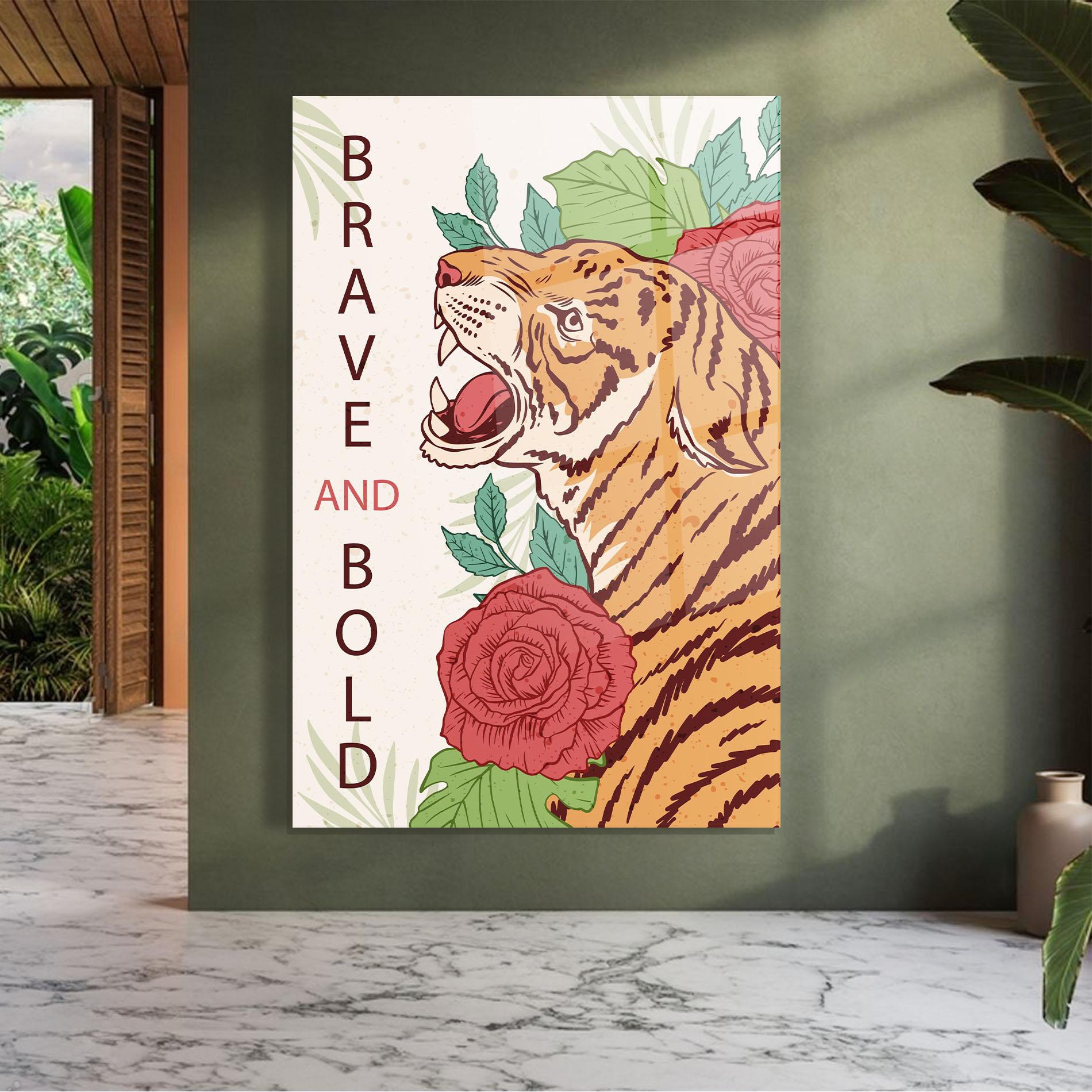 Glasbild Brave Tiger mockup 7