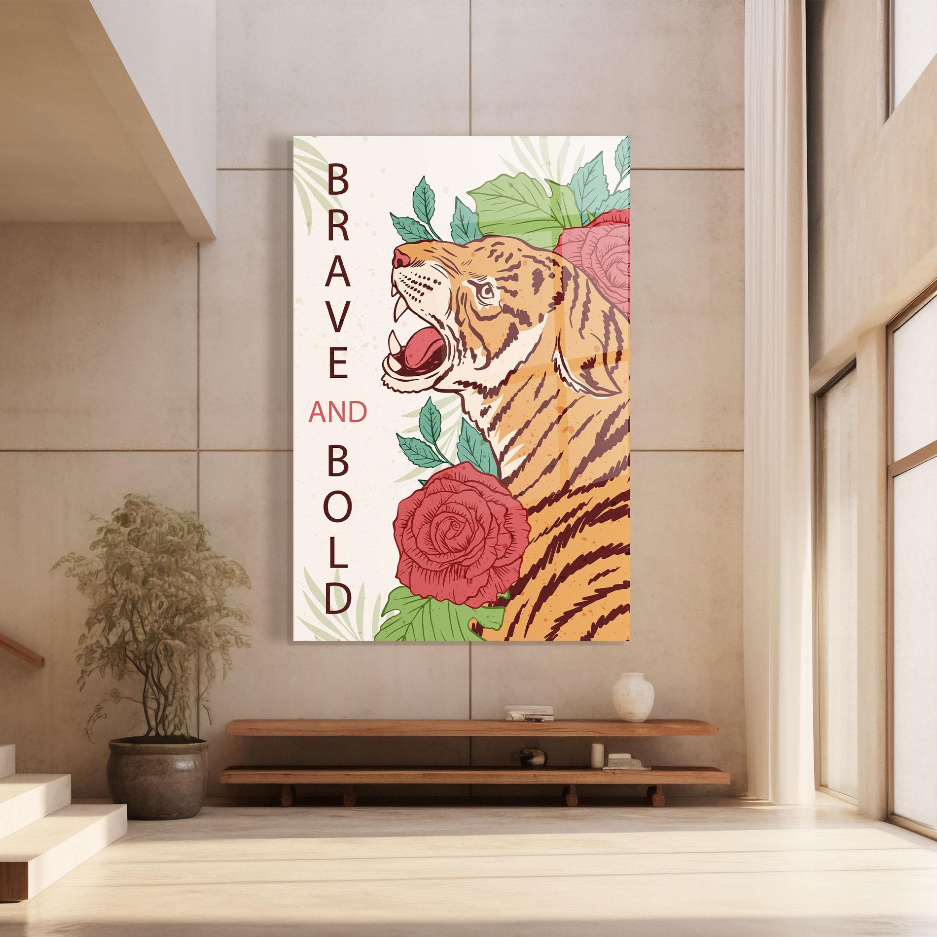 Glasbild Brave Tiger mockup 8