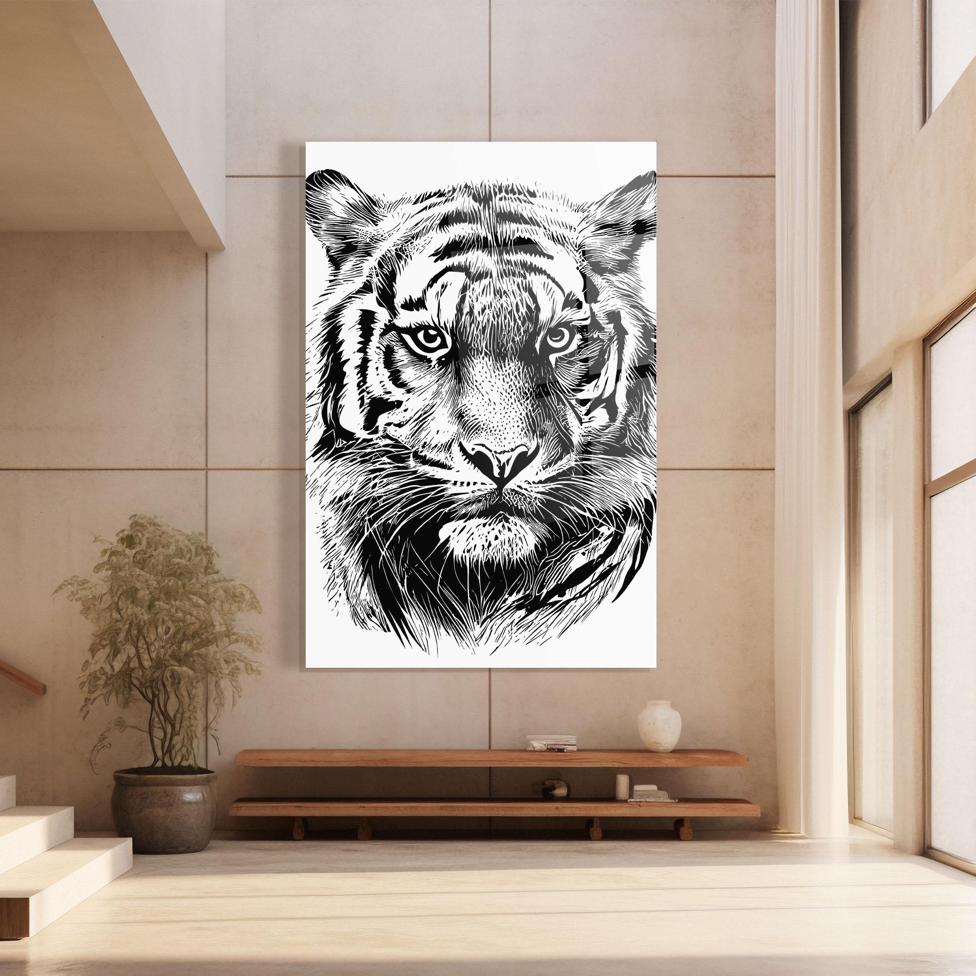 Glasbild Pretty Tiger Head mockup 8
