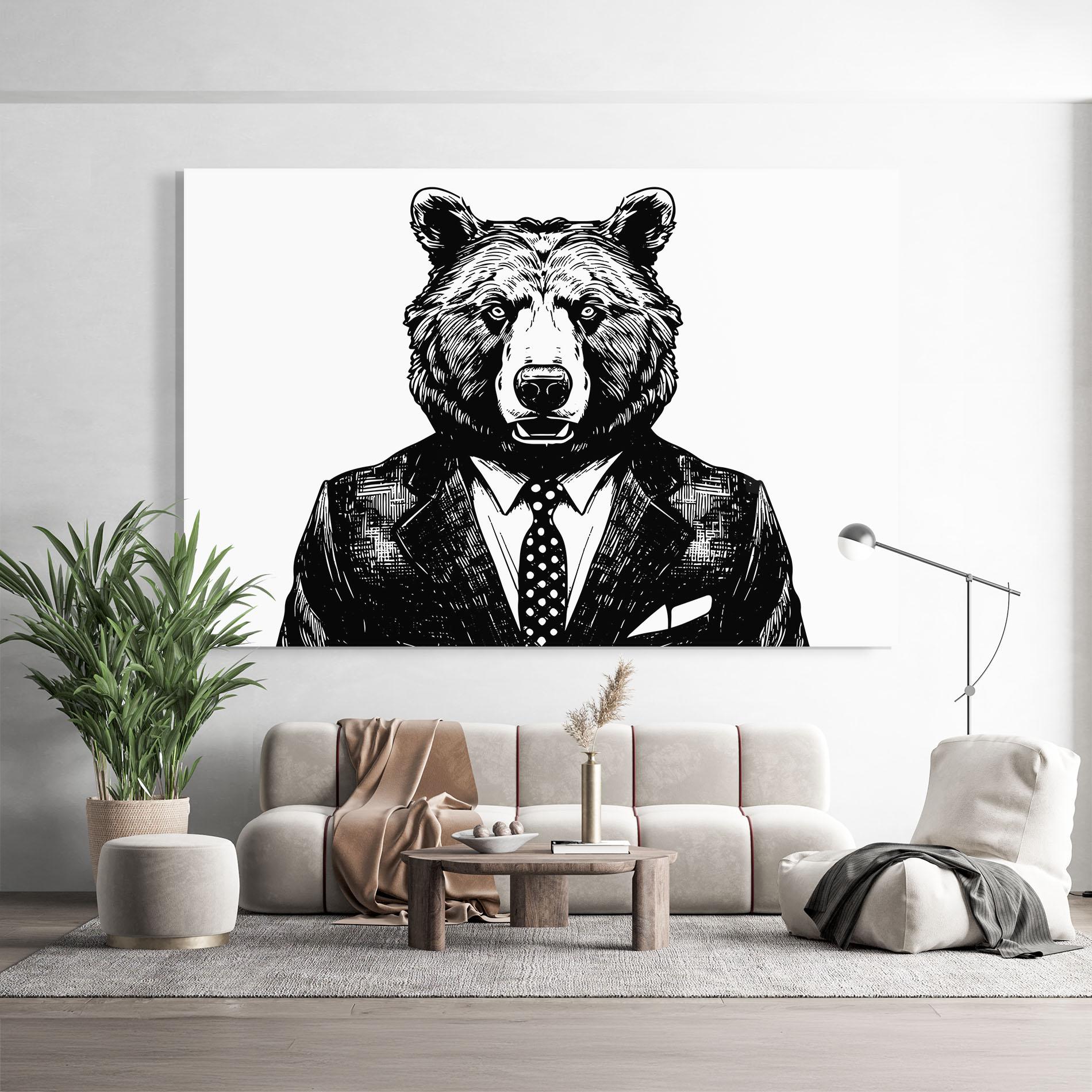 Glasbild Bear In Suit mockup 9