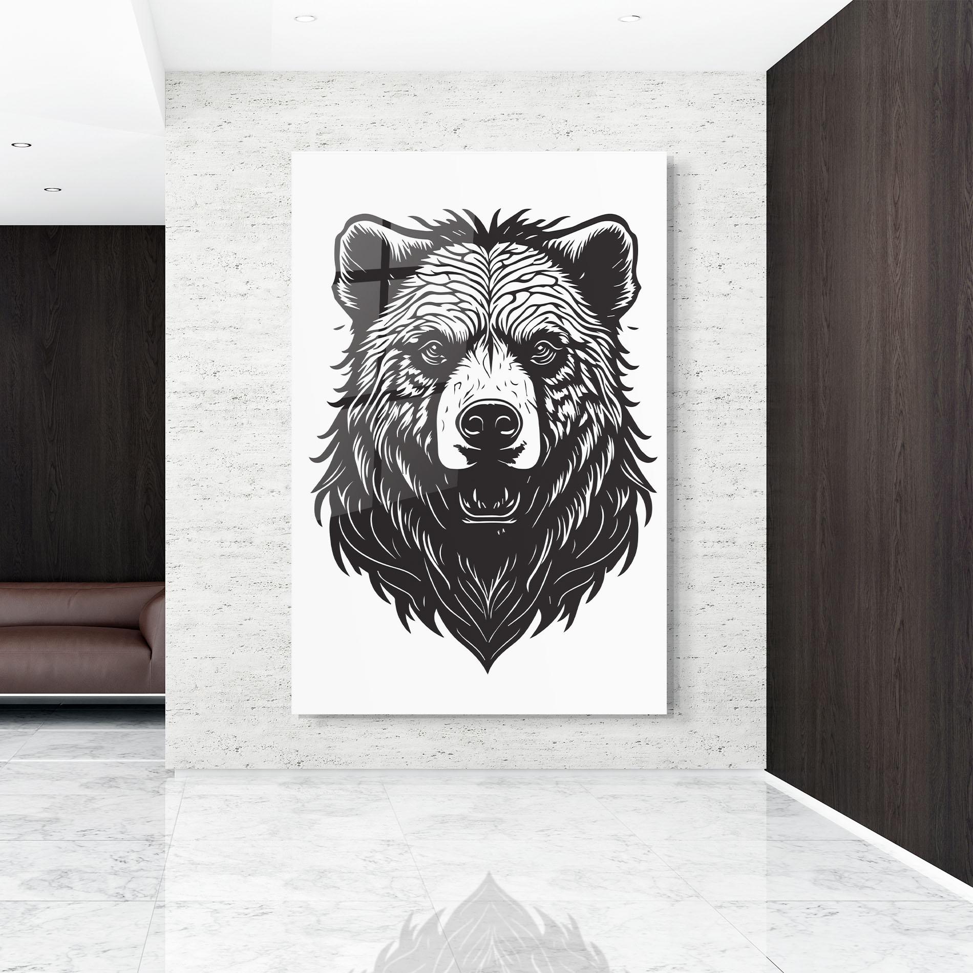 Glasbild Bear Black Head mockup 9