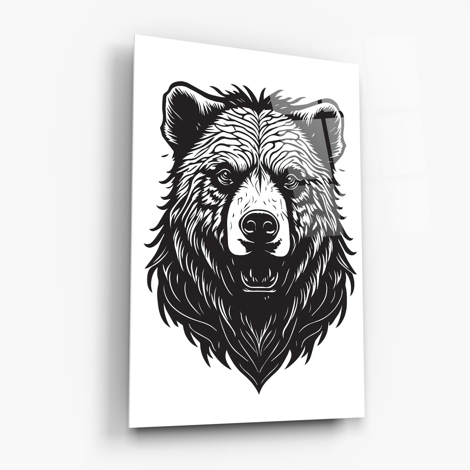 Glasbild Bear Black Head mockup 6