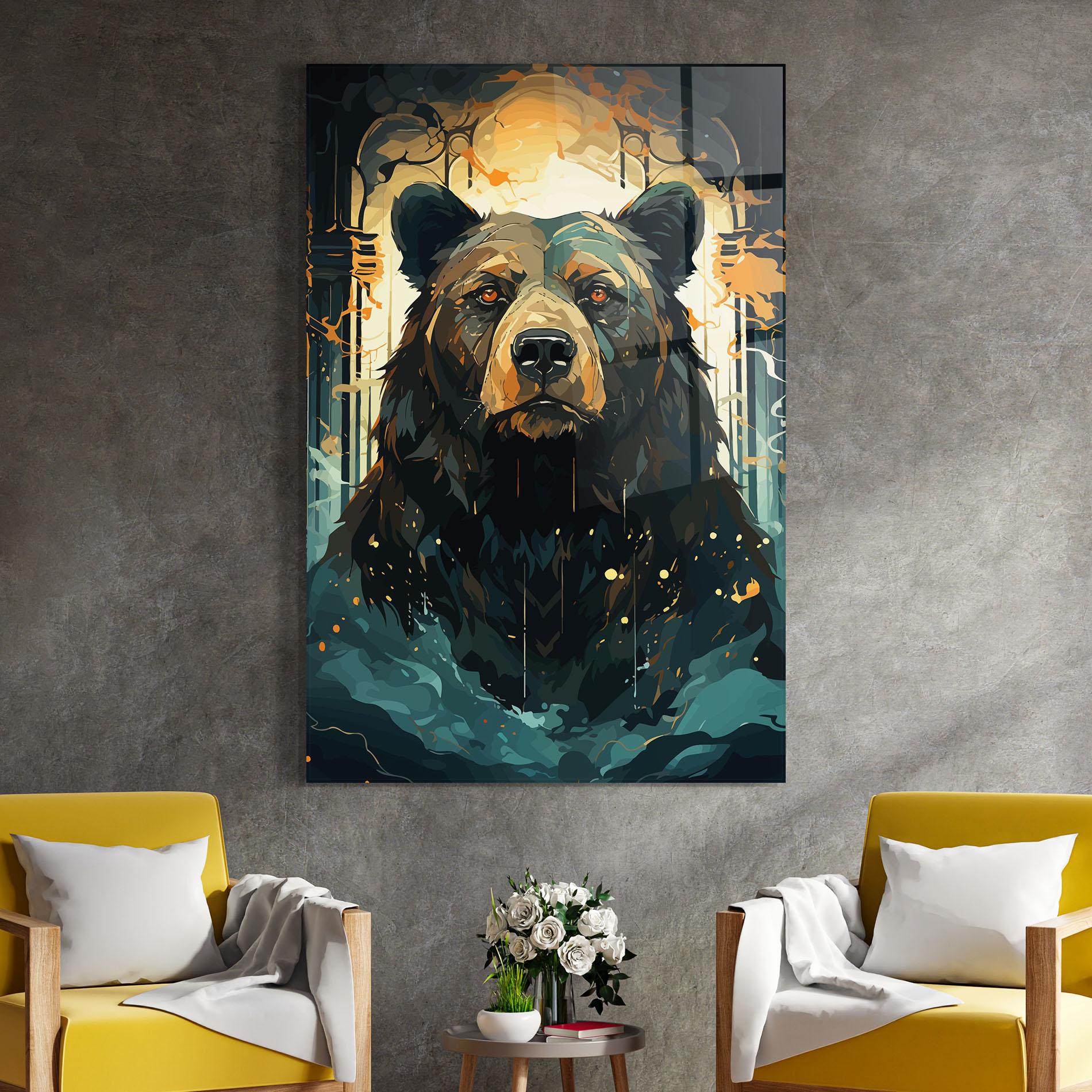 Glasbild Brown Bear Art mockup 4