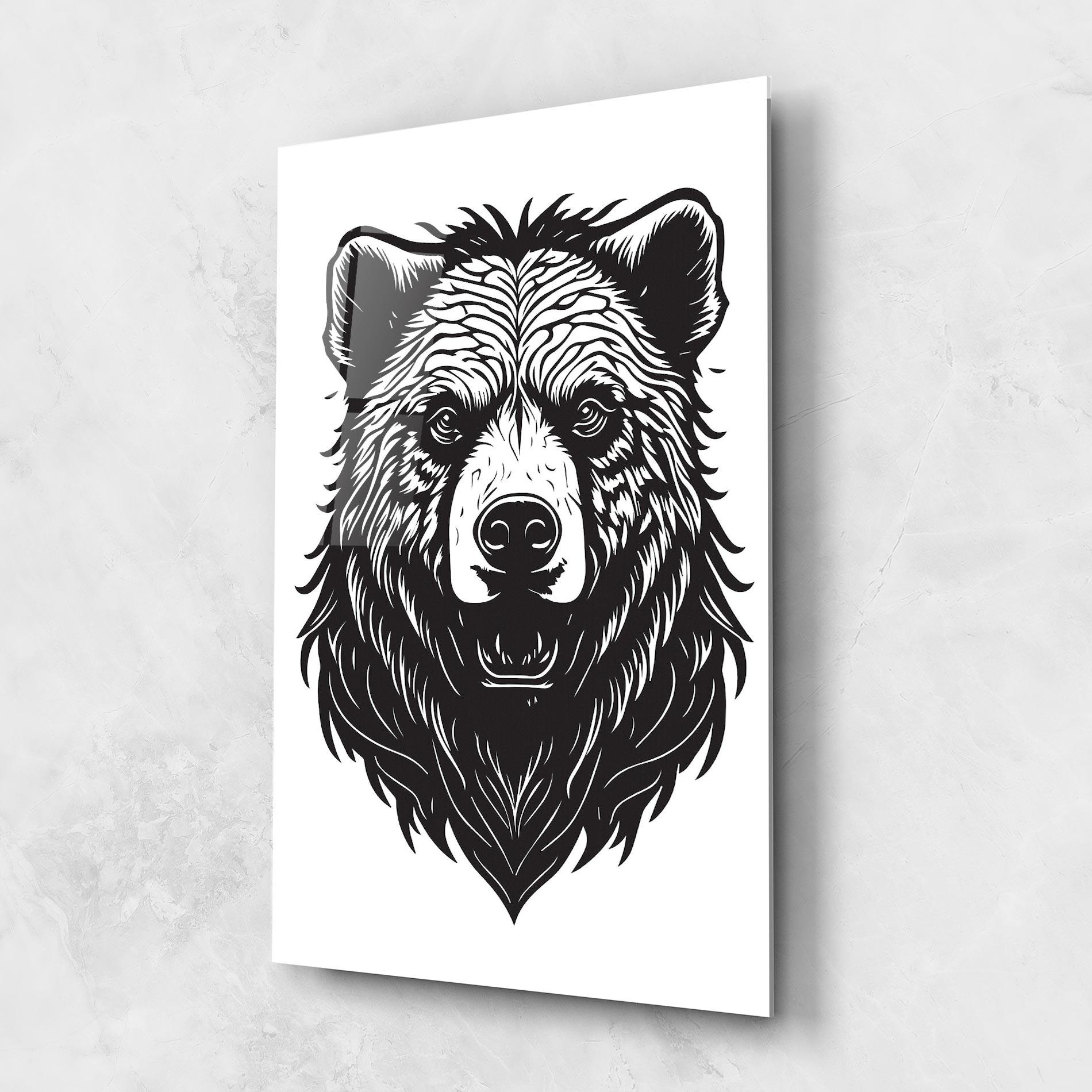 Glasbild Bear Black Head mockup 1