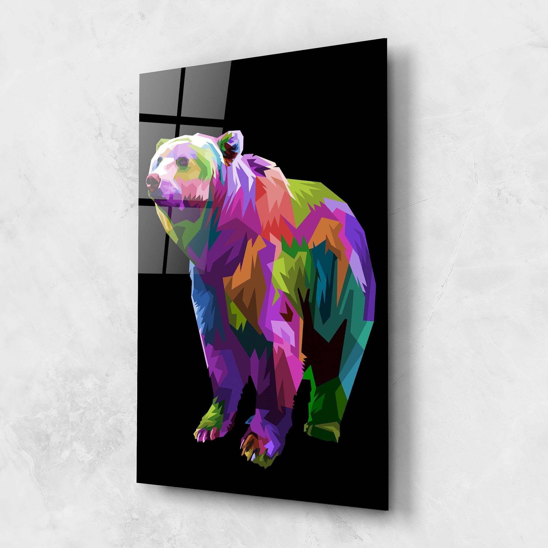Glasbild Colorful Icebear mockup 1